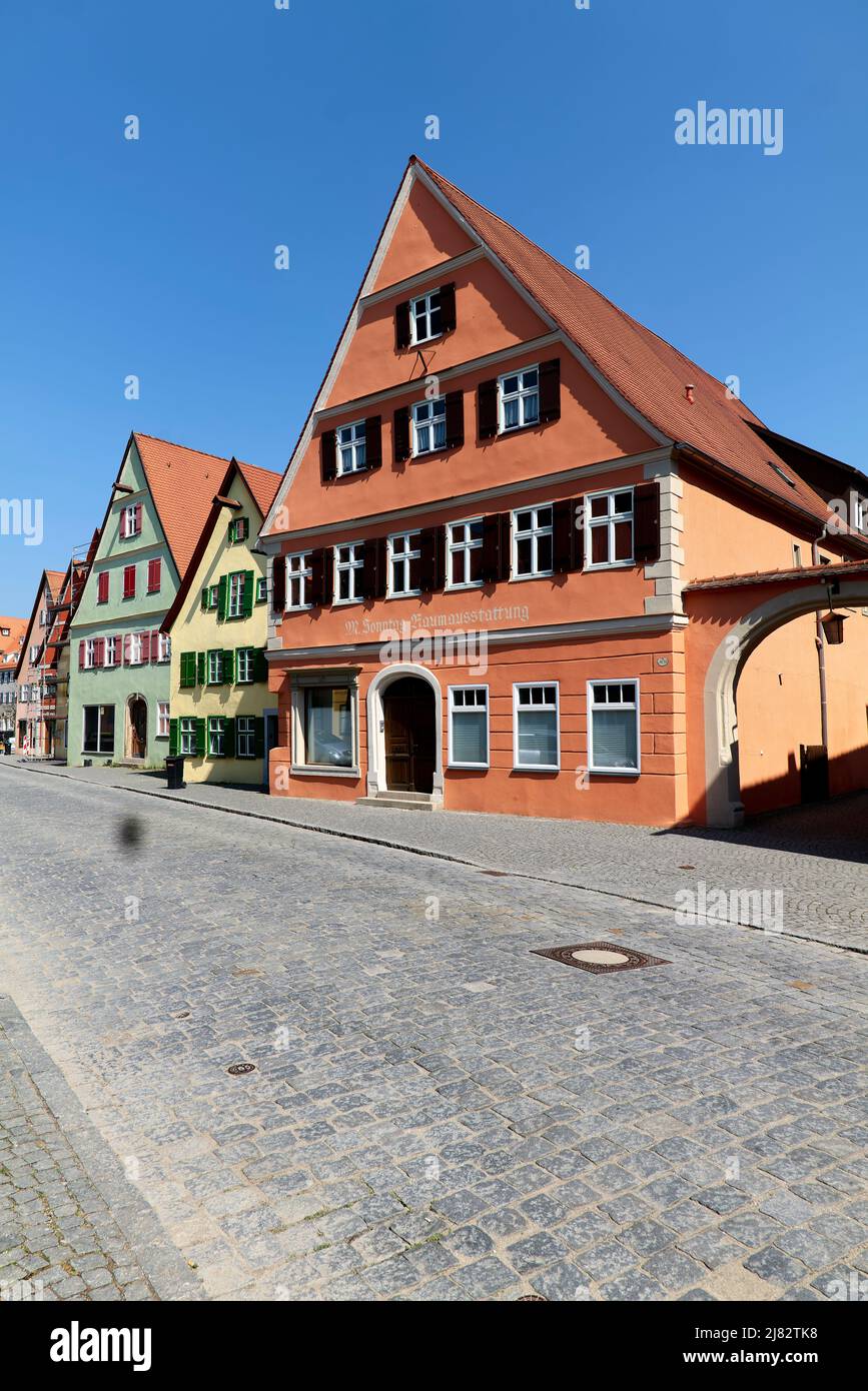 Germania Baviera strada Romantica. Historische Altstadt Dinkelsbuhl. Città vecchia Foto Stock