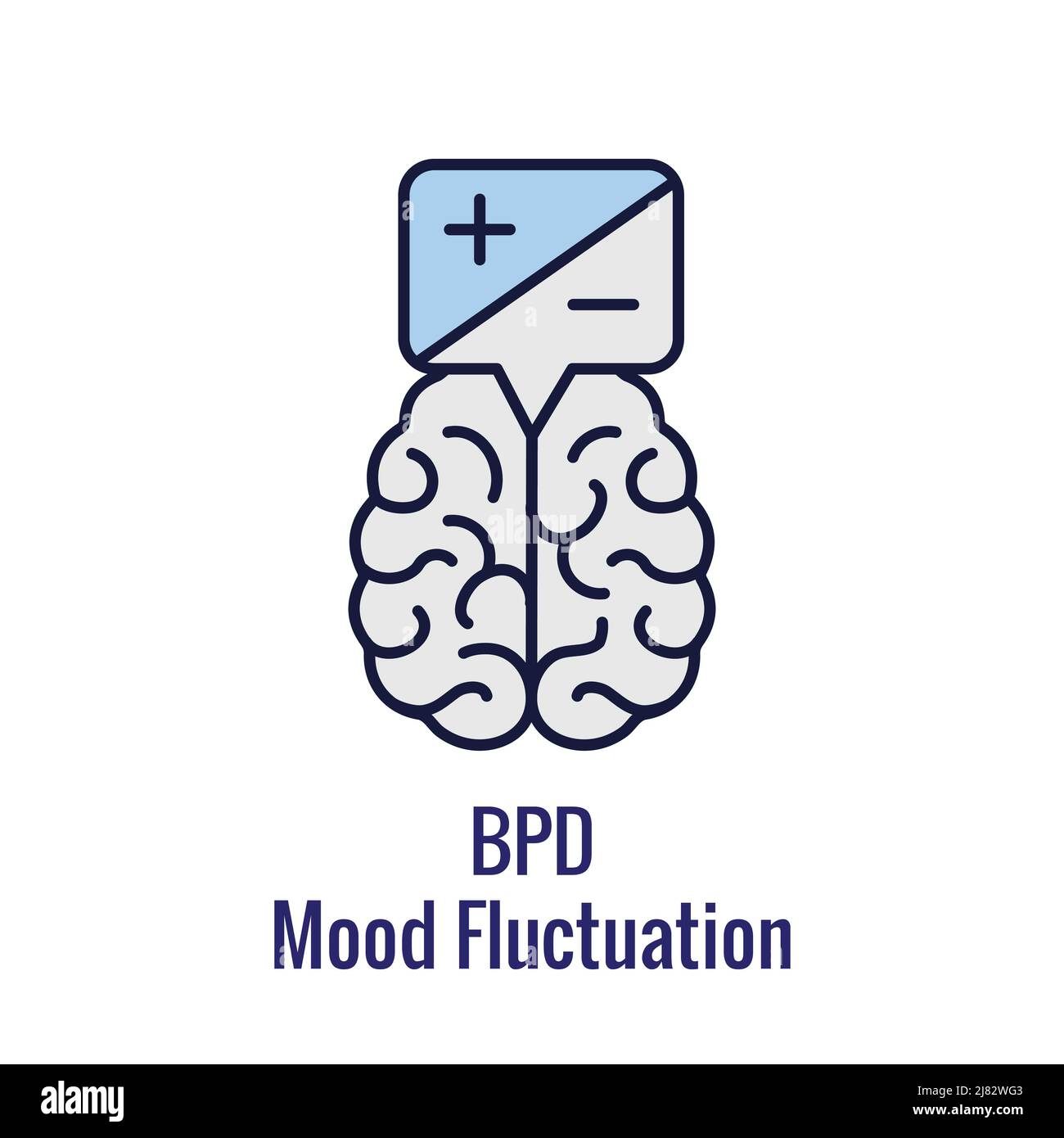 BPD - icona di disturbo della personalità ai limiti che mostra l'idea di malattia mentale Illustrazione Vettoriale