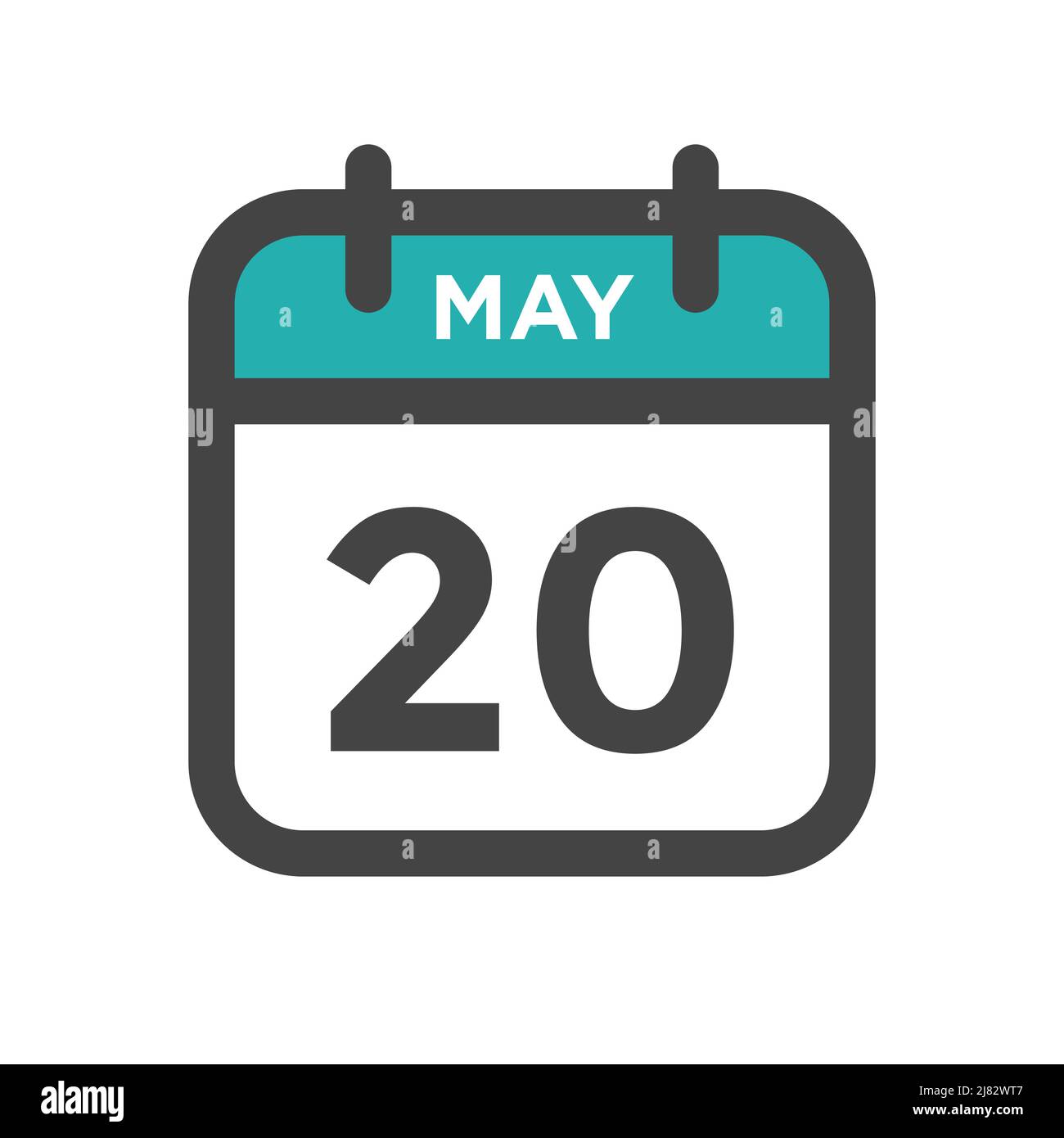 Maggio 20 giorno del calendario o data del calendario per la scadenza, o appuntamento Illustrazione Vettoriale