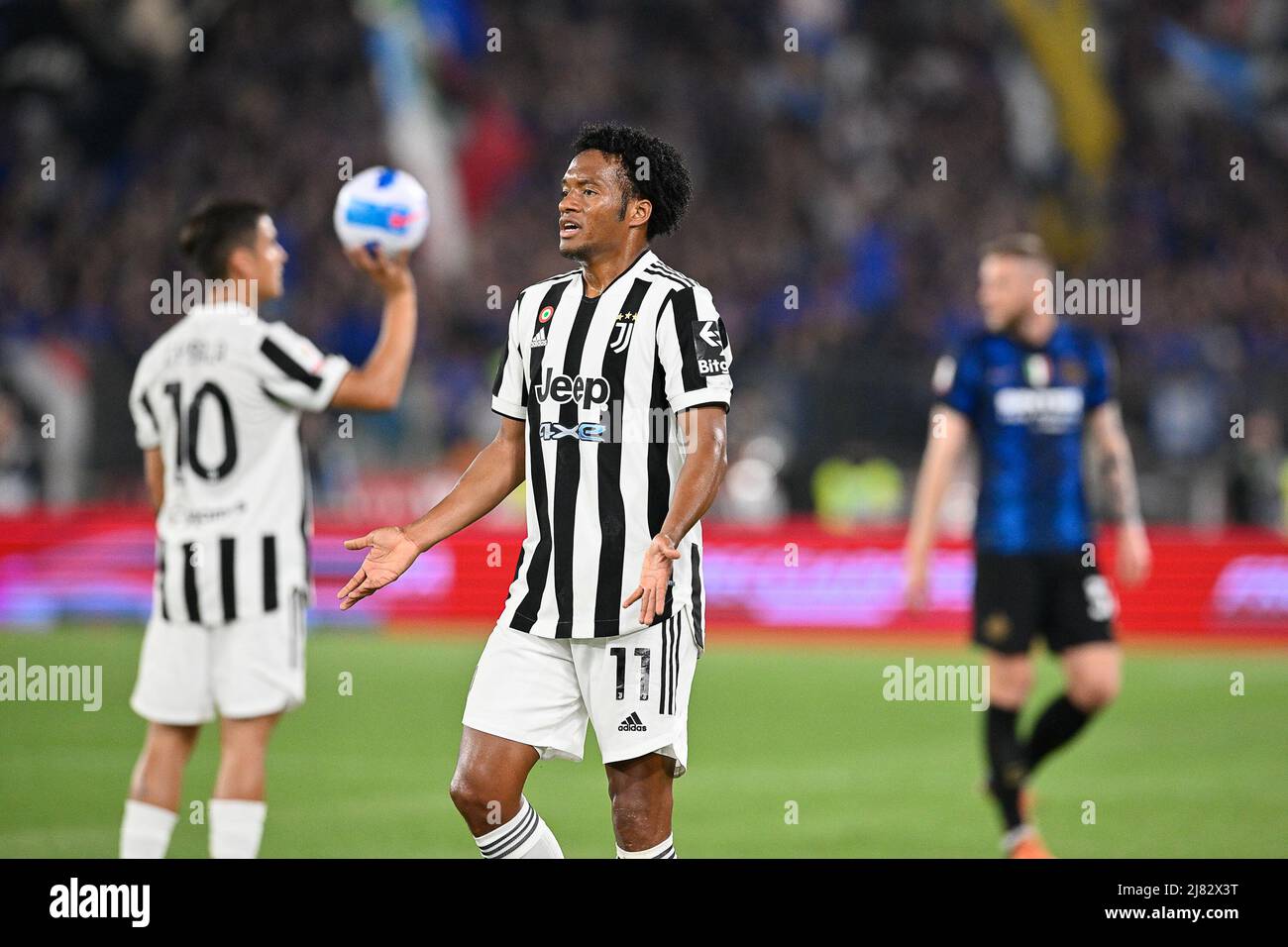 Roma, Italia, 11 maggio, 2022 Juan Cuadrado del FC Juventus alla Juventus vs Internazionale finale della Coppa Italia 2021-2022 partita di Calcio Credit:Roberto Ramaccia/Alamy Live News Foto Stock