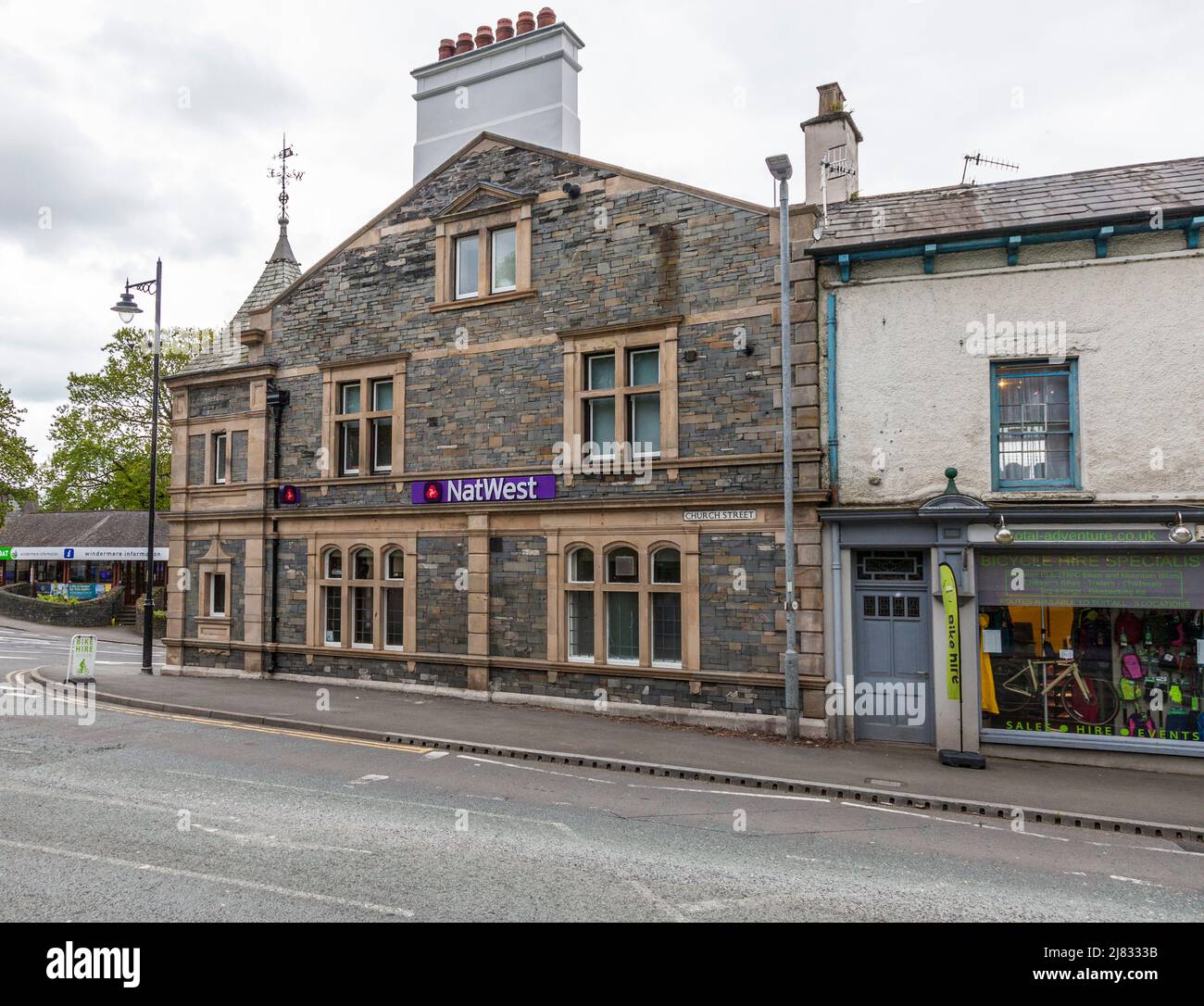 National Westminster Bank a Windermere, Lake District, Inghilterra, Regno Unito Foto Stock