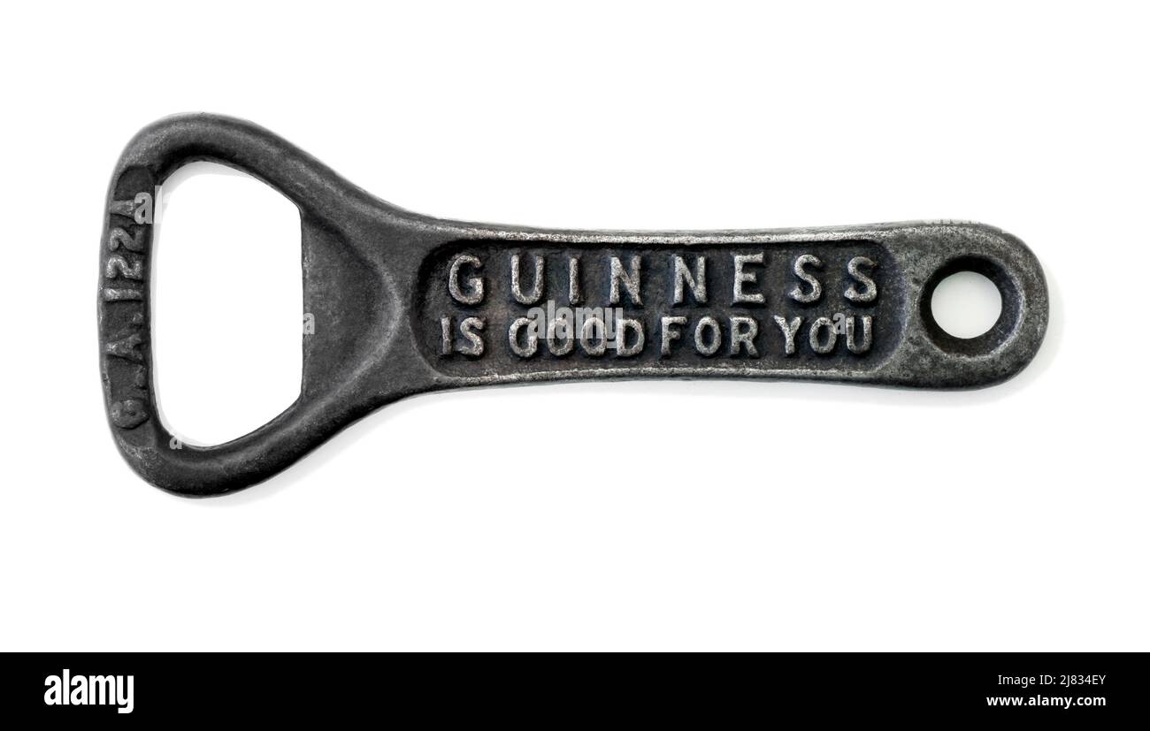 Apribottiglie Guinness con la didascalia "Guinness is good for You" Foto Stock