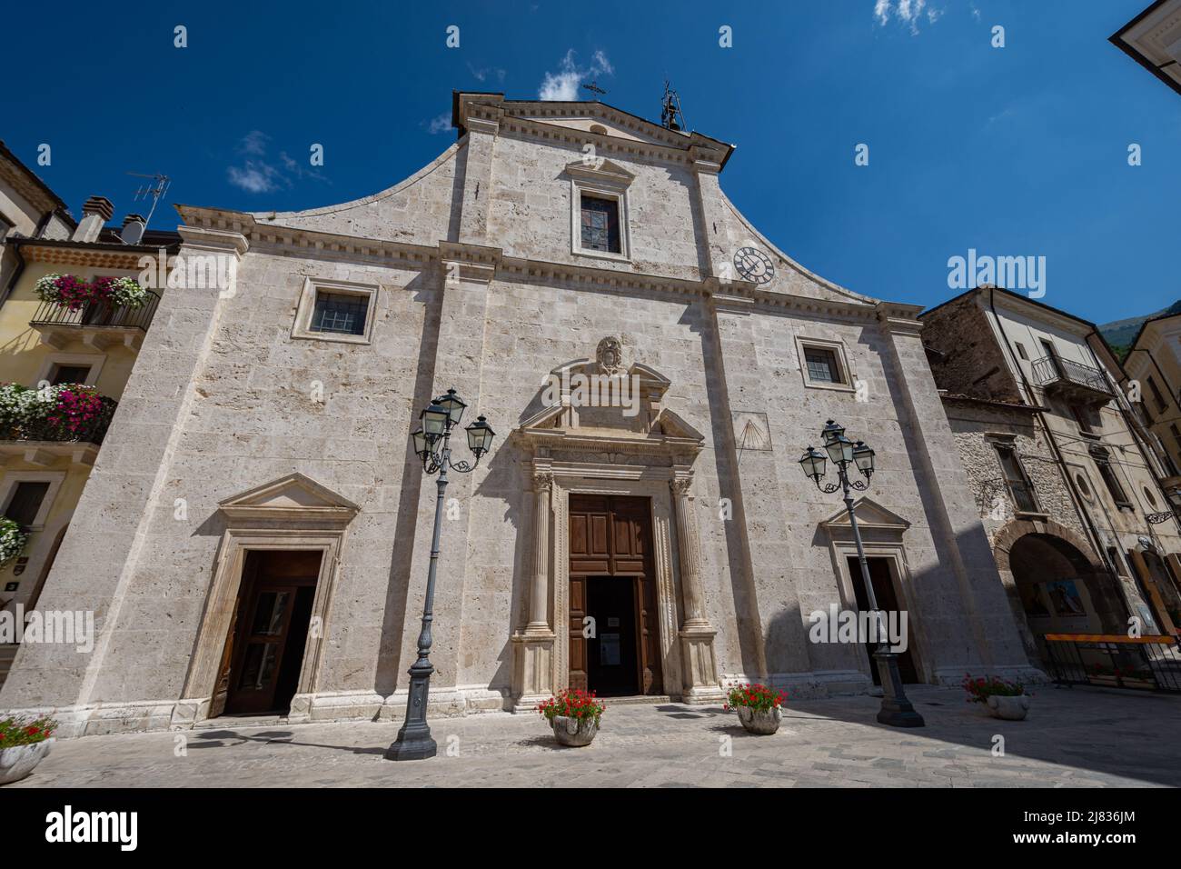 Pacentro, l'Aquila, Abruzzo, chiesa di S. Maria maggiore. Risale al 13th secolo Foto Stock