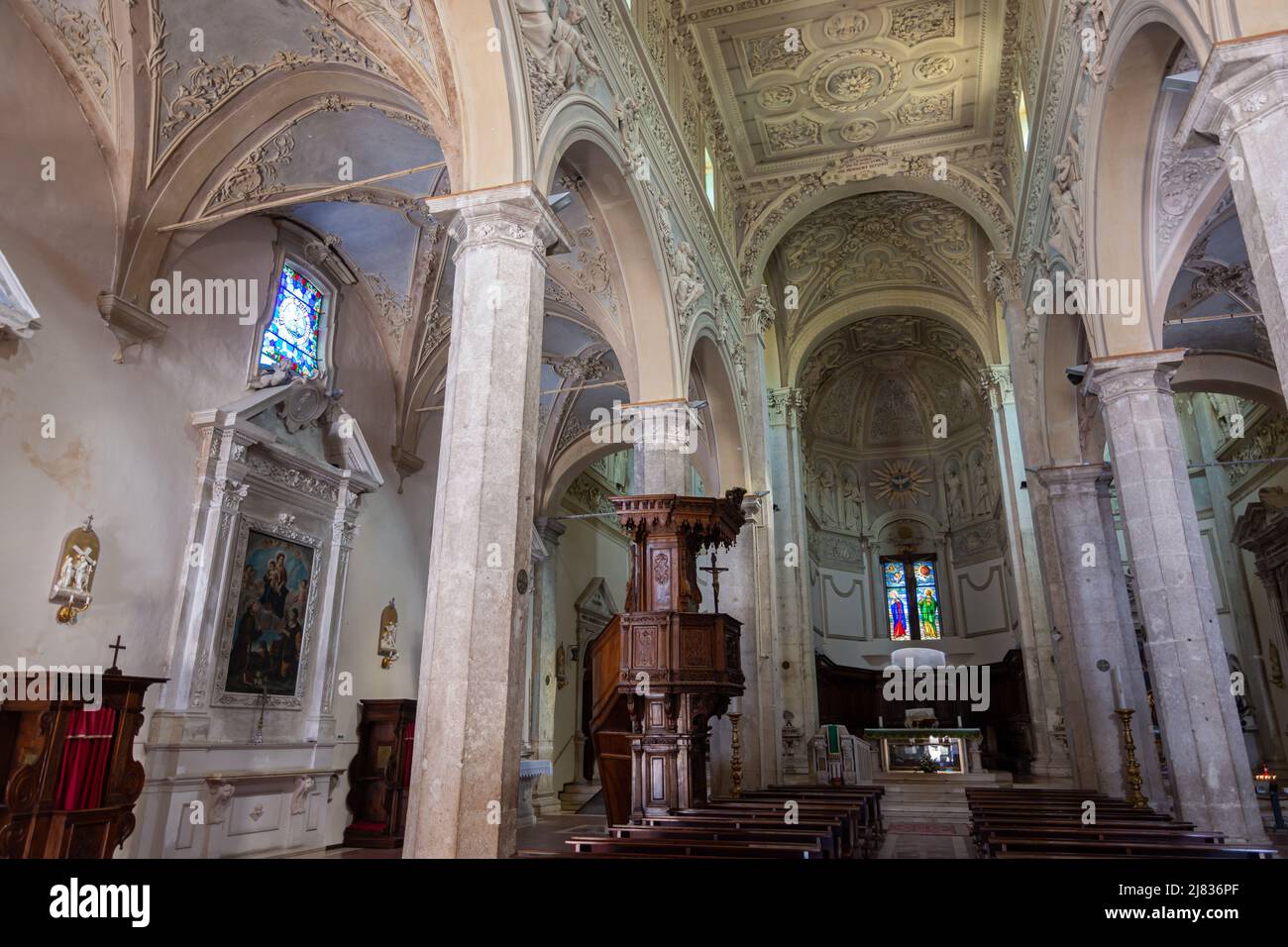 Pacentro, l'Aquila, Abruzzo, chiesa di S. Maria maggiore. Risale al 13th secolo Foto Stock