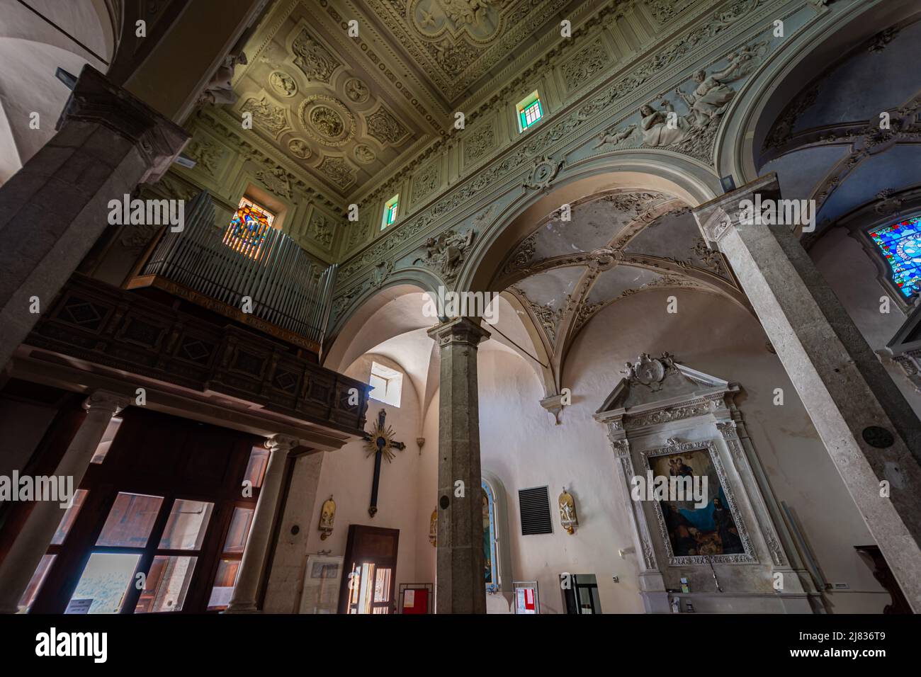 Pacentro, l'Aquila, Abruzzo, chiesa di S. Maria maggiore. Risale al 13th secolo Foto Stock