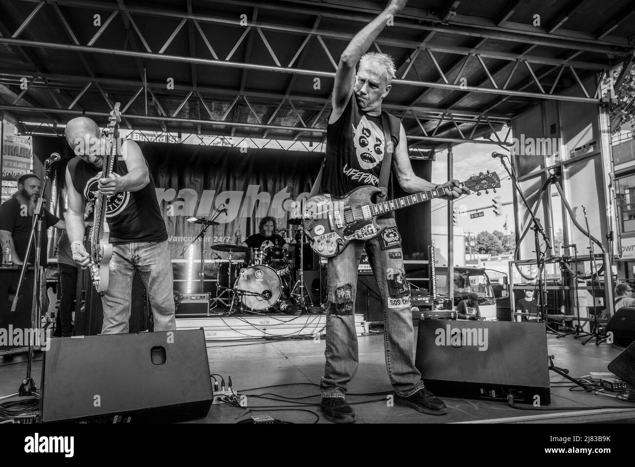 Punk Rock Life Force D.O.A Rock The Khatsalano Festival, Kitsilano, Vancouver, British Columbia, Canada. Foto Stock