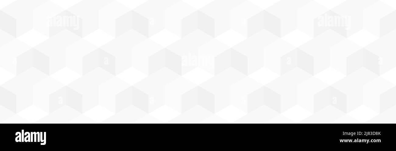 Cubi bianchi astratti. Texture geometrica liscia con mosaico quadrato. Elegante sfondo chiaro. Semplici forme grigie. Piastrelle leggere creative. Vettore Illustrazione Vettoriale