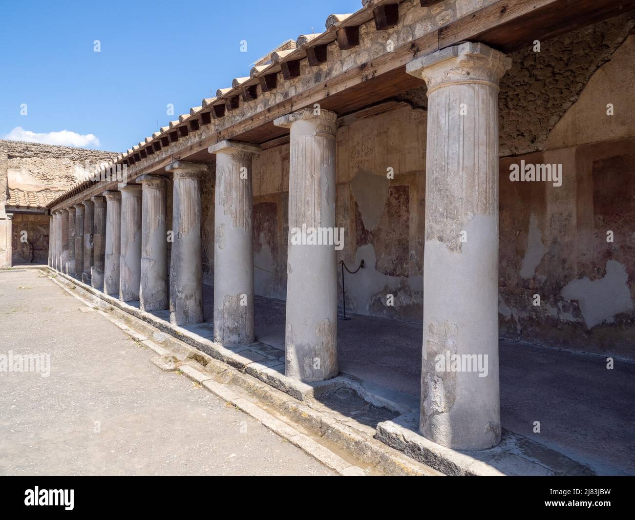 Portico, bagni stabiani, Pompei, Campania, Italia Foto Stock