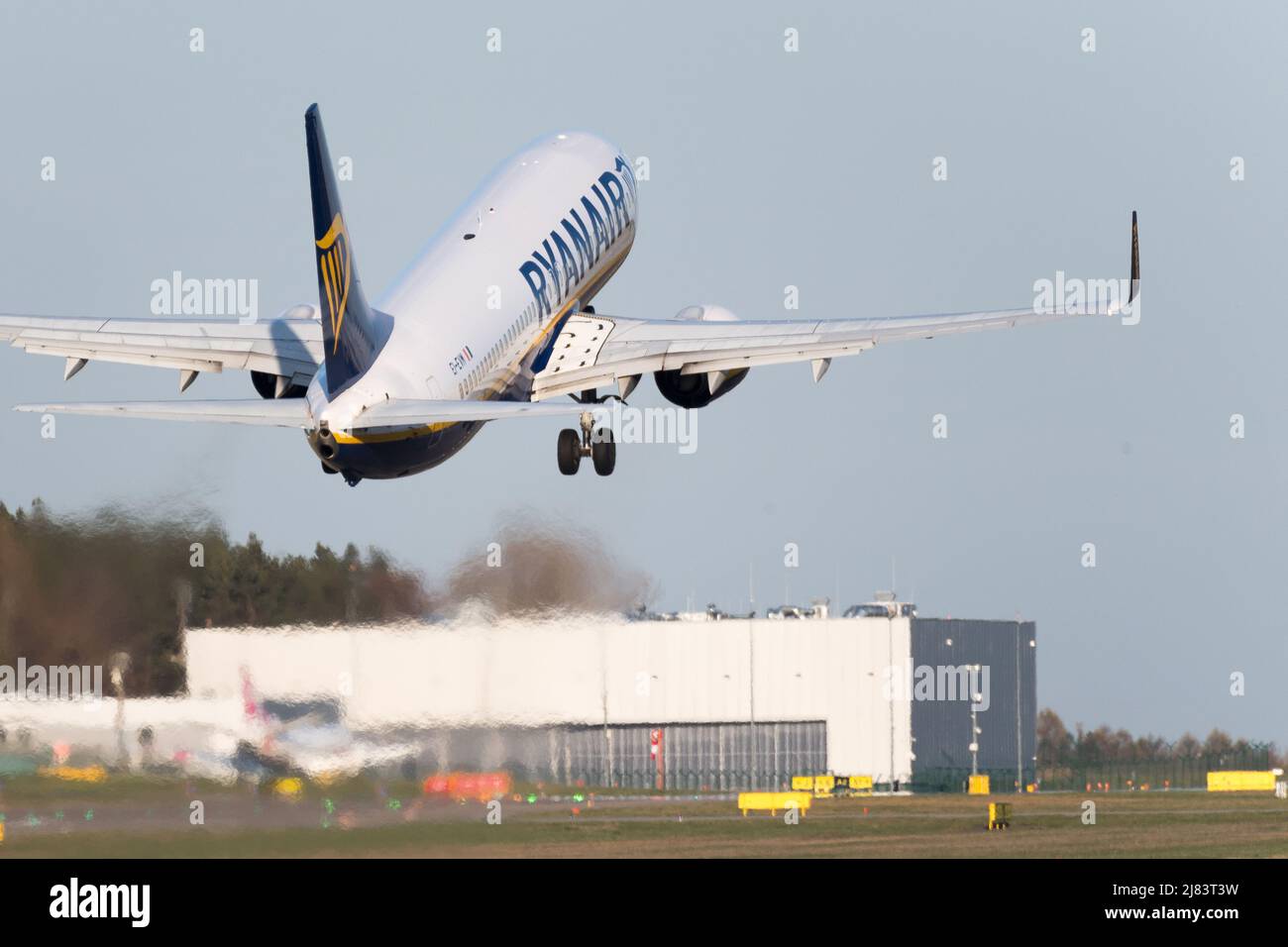 Compagnia aerea low cost Ryanair Aircraft Boeing 737-800 a Gdansk, Polonia © Wojciech Strozyk / Alamy Stock Photo *** Local Caption *** Foto Stock