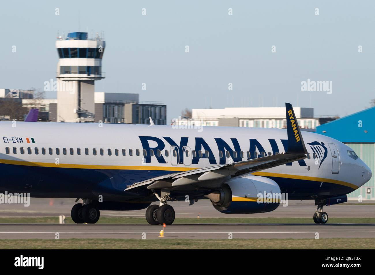 Compagnia aerea low cost Ryanair Aircraft Boeing 737-800 a Gdansk, Polonia © Wojciech Strozyk / Alamy Stock Photo *** Local Caption *** Foto Stock