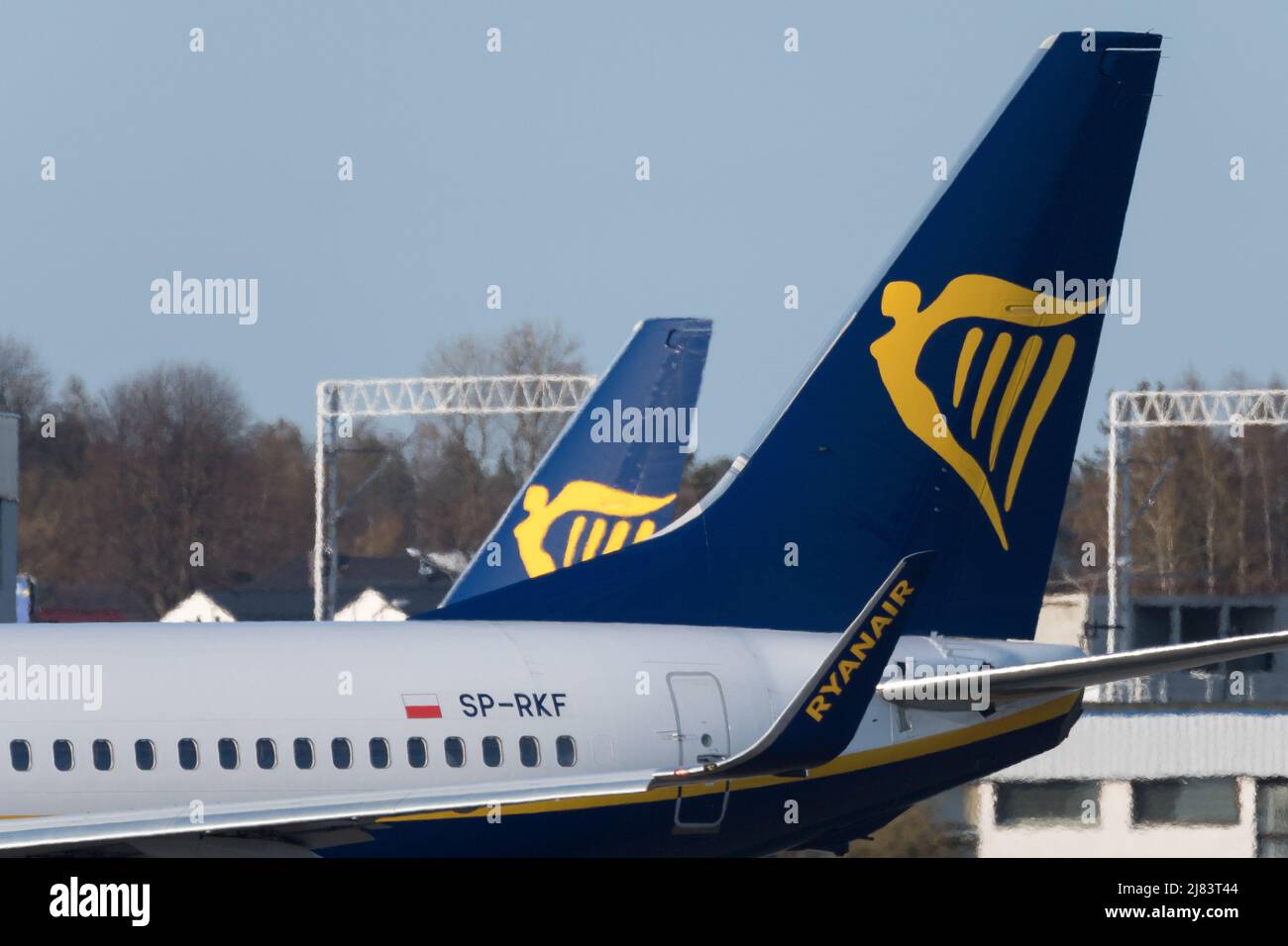 Compagnia aerea low cost Ryanair Aircraft Boeing 737-800 a Gdansk, Polonia © Wojciech Strozyk / Alamy Stock Photo *** Local Caption *** Foto Stock