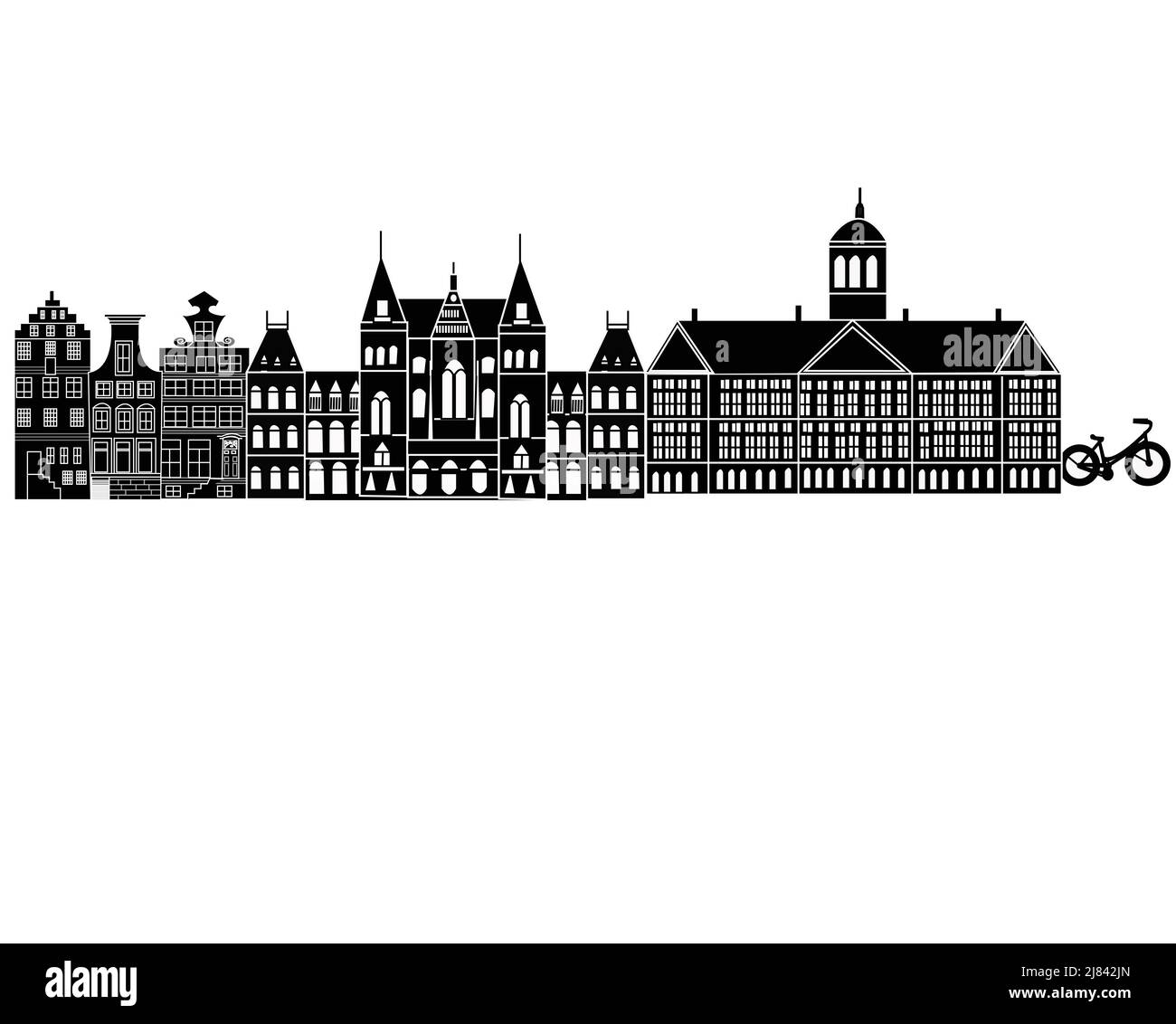Skyline della città di Amsterdam Paesi Bassi Foto Stock
