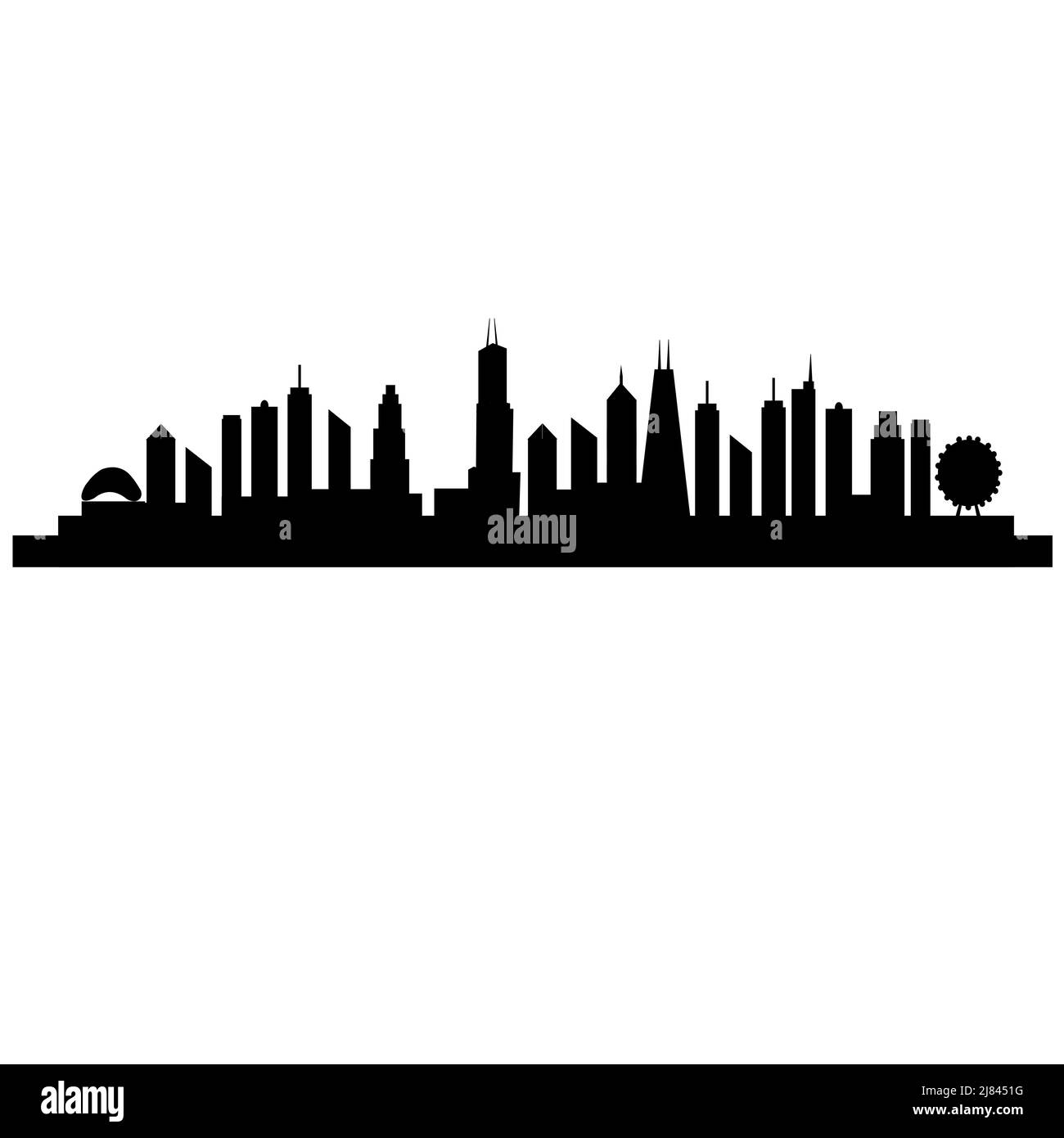 Skyline della città di Chicago USA Illustrazione Vettoriale