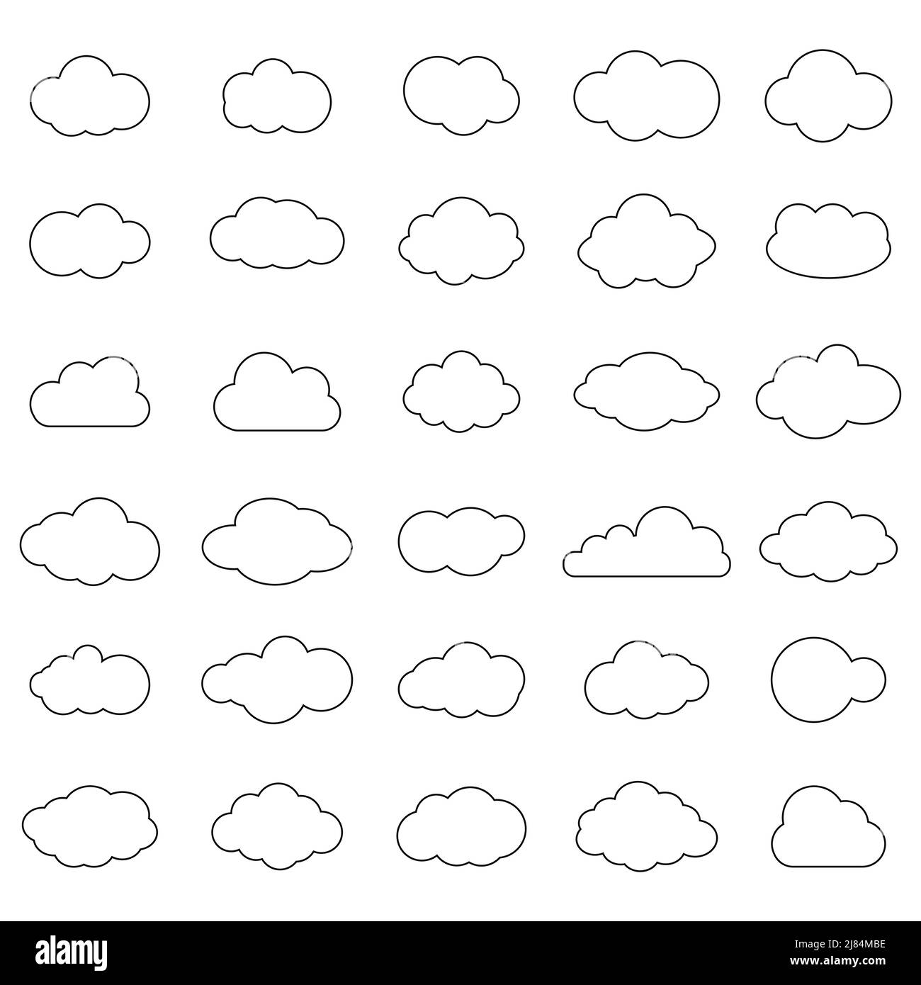 Icona vettore cloud Imposta il colore bianco su sfondo blu. Sky flat Illustration collection for web,Vector Illustration Illustrazione Vettoriale