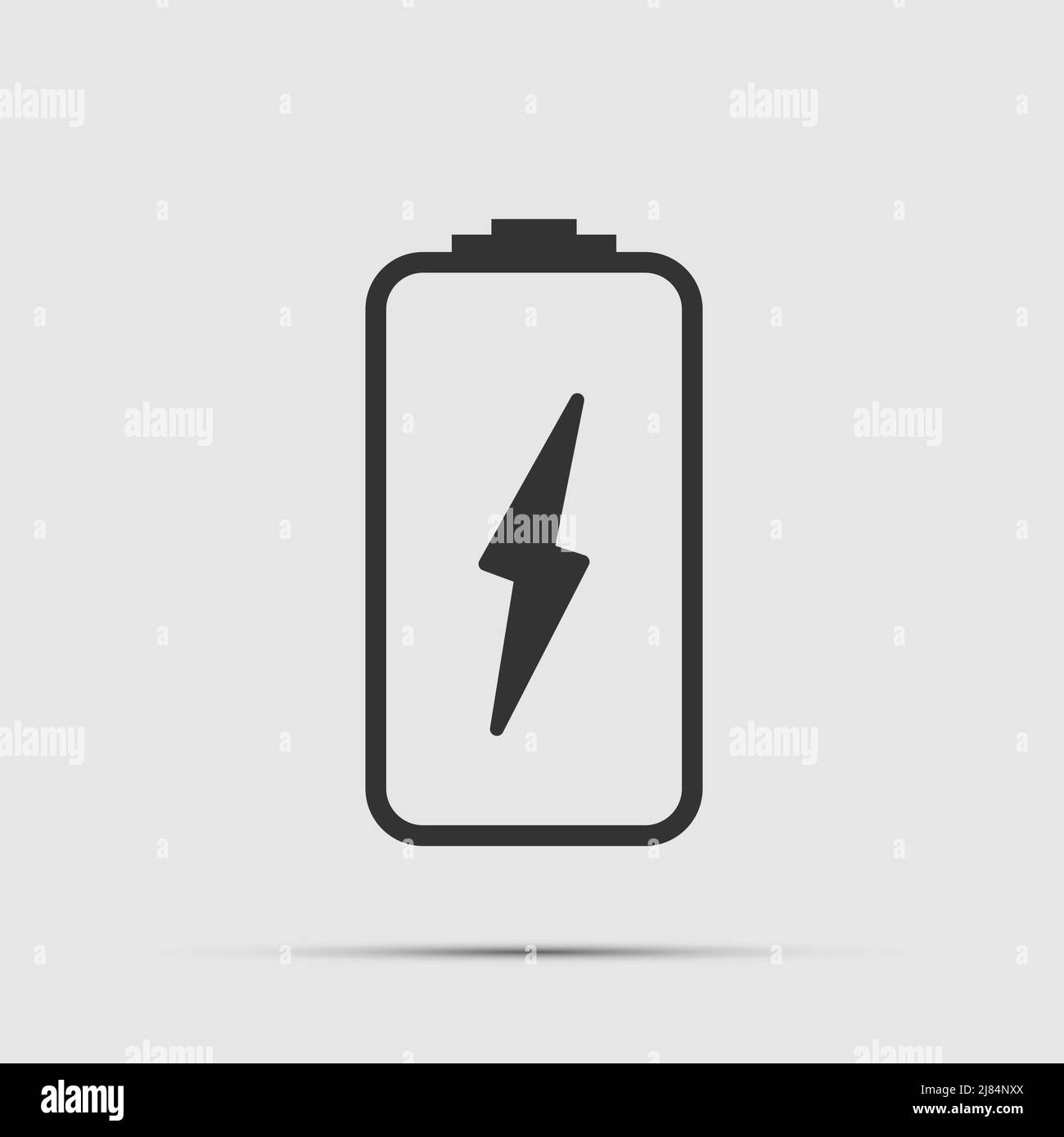 Icona nera del caricabatteria su sfondo bianco, illustrazione del vettore Illustrazione Vettoriale