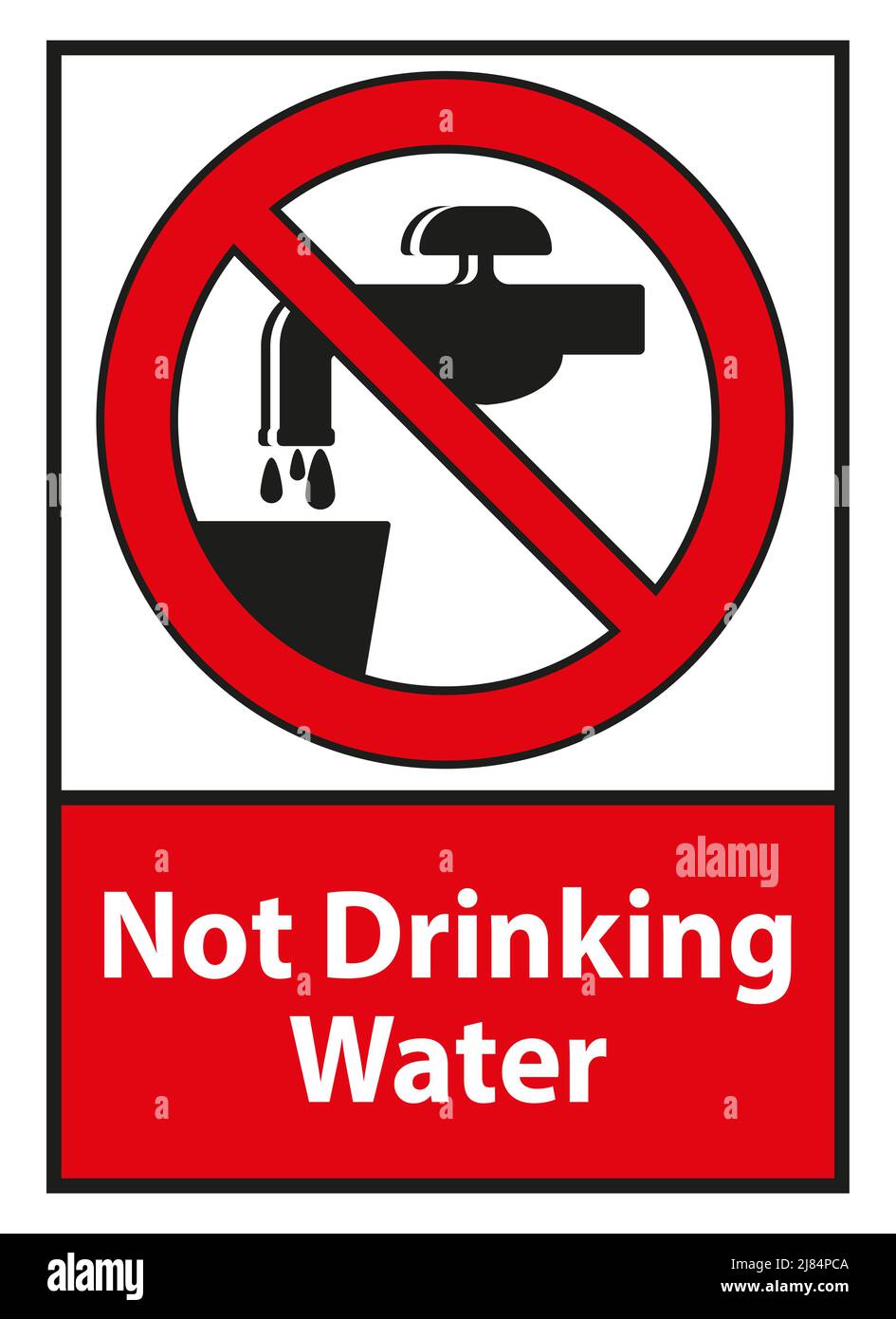 Non bere acqua simbolo segno isolato su sfondo bianco Illustrazione Vettoriale