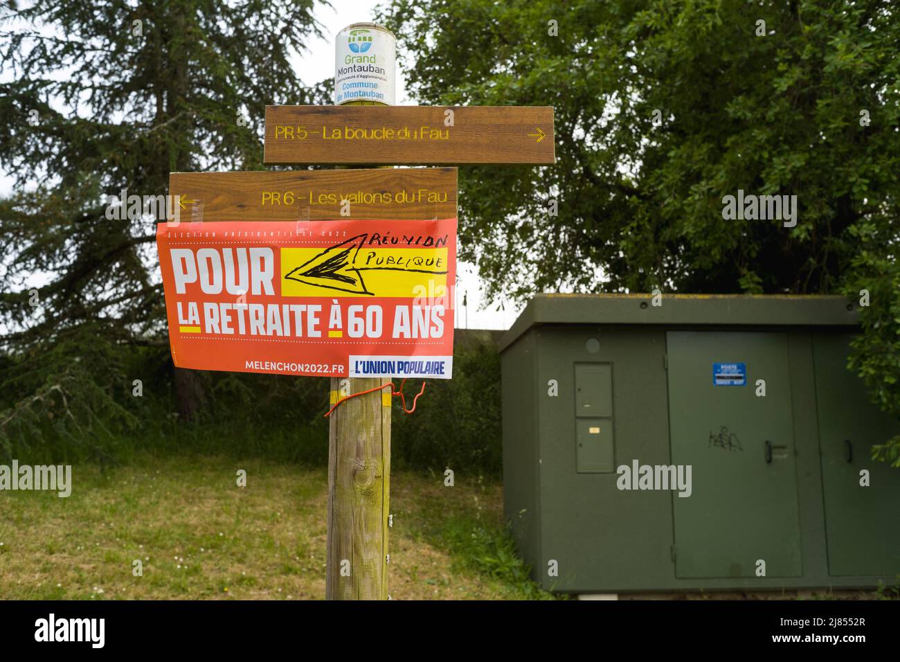 Francia, Tarn-et-Garonne, 2022-05-12. La prima riunione pubblica del NUPES, riguardante il primo distretto di Tarn-et-Garonne, si è tenuta a Montauban, senza la presenza del candidato designato, vale a dire Valerie Rabault, vice PS uscente. La sua assenza sollevò molti interrogativi dai numerosi militanti che erano venuti per l'occasione. Al termine della riunione tutti hanno chiesto di essere informati Il più presto possibile dell'ufficializzazione del candidato designato per lanciare la campagna Il più presto possibile. Da continuare. Foto di Patricia Huchot-Boissier/ABACAPRESS.COM Foto Stock