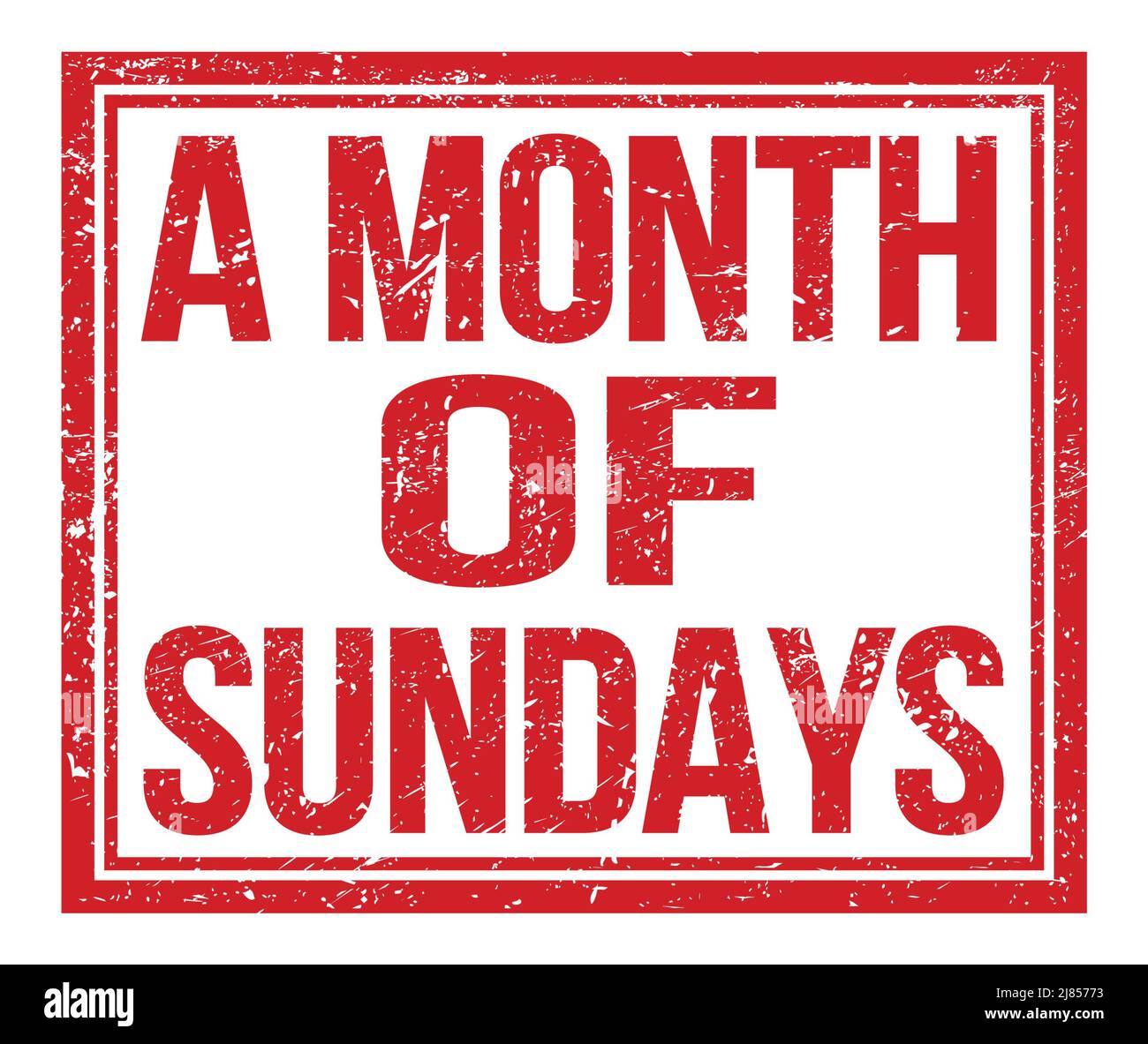 Un MESE DI DOMENICA, scritto su un segno rosso grungo francobollo Foto Stock