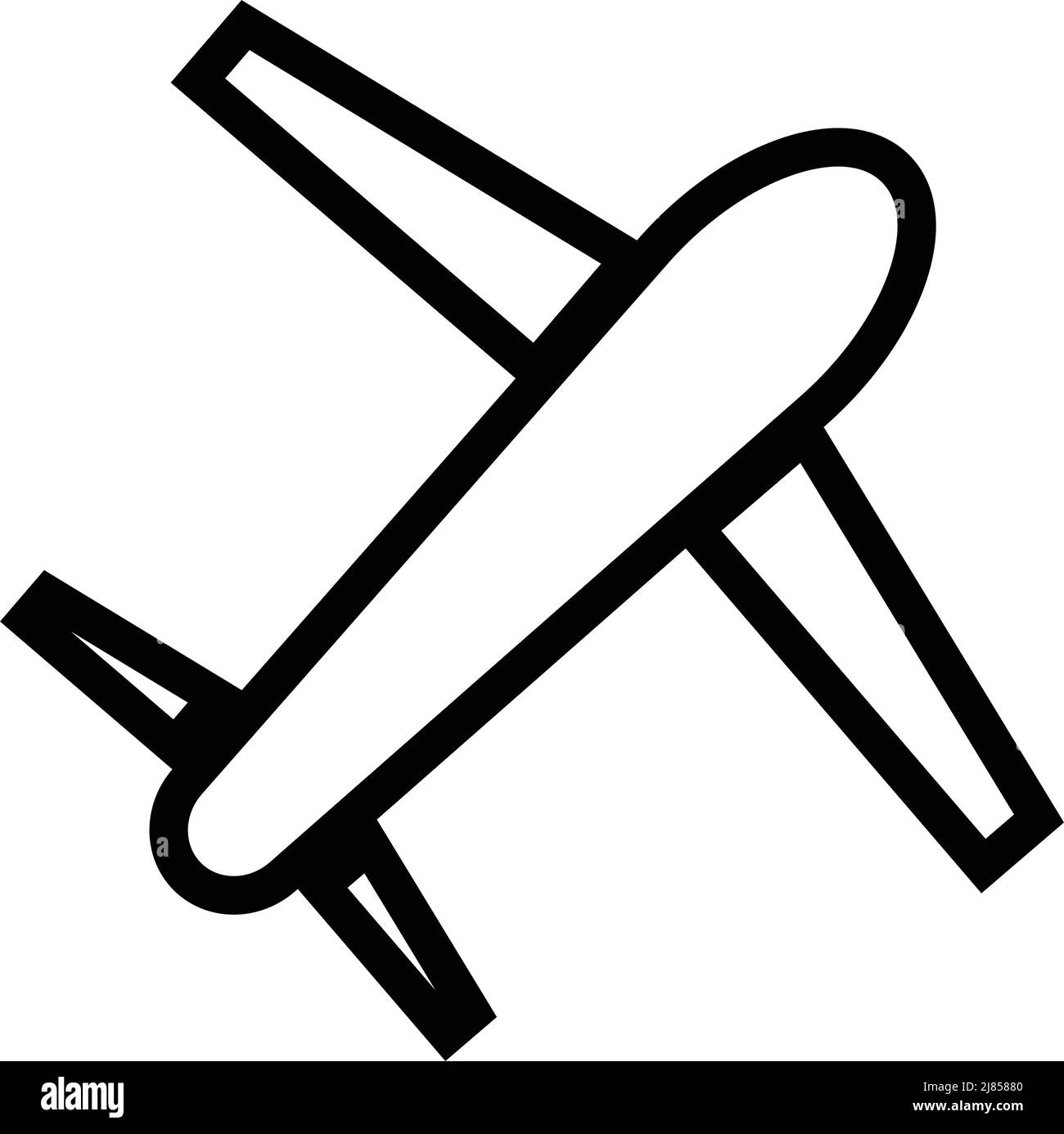 Icona semplice dell'aeroplano. Vettore modificabile. Illustrazione Vettoriale