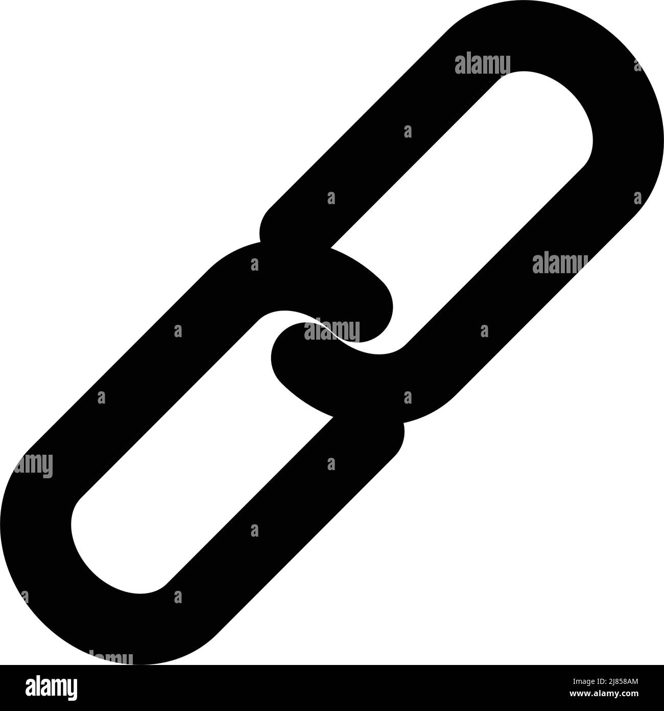 Icona di collegamento. Silhouette allegata. Vettore modificabile. Illustrazione Vettoriale