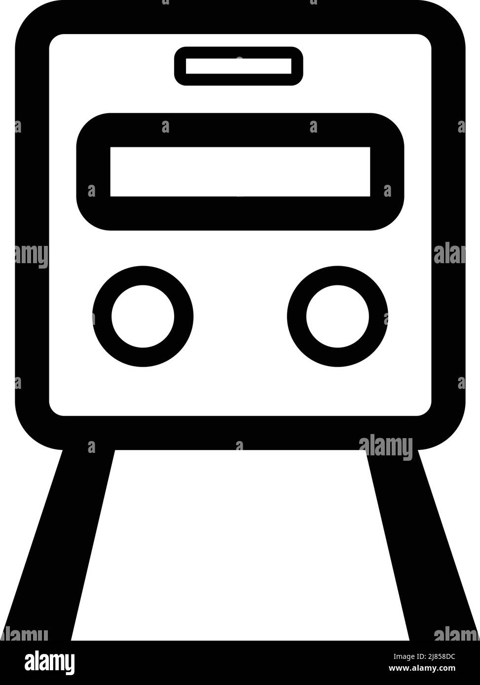 Icona Train e icona rail. Vettore modificabile. Illustrazione Vettoriale