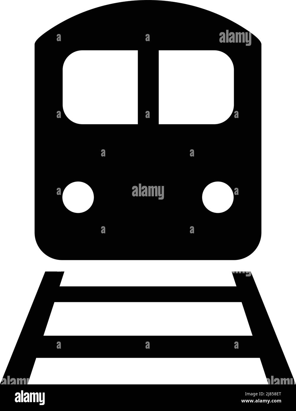 Icona di profilo treno e rotaia. Vettore modificabile. Illustrazione Vettoriale