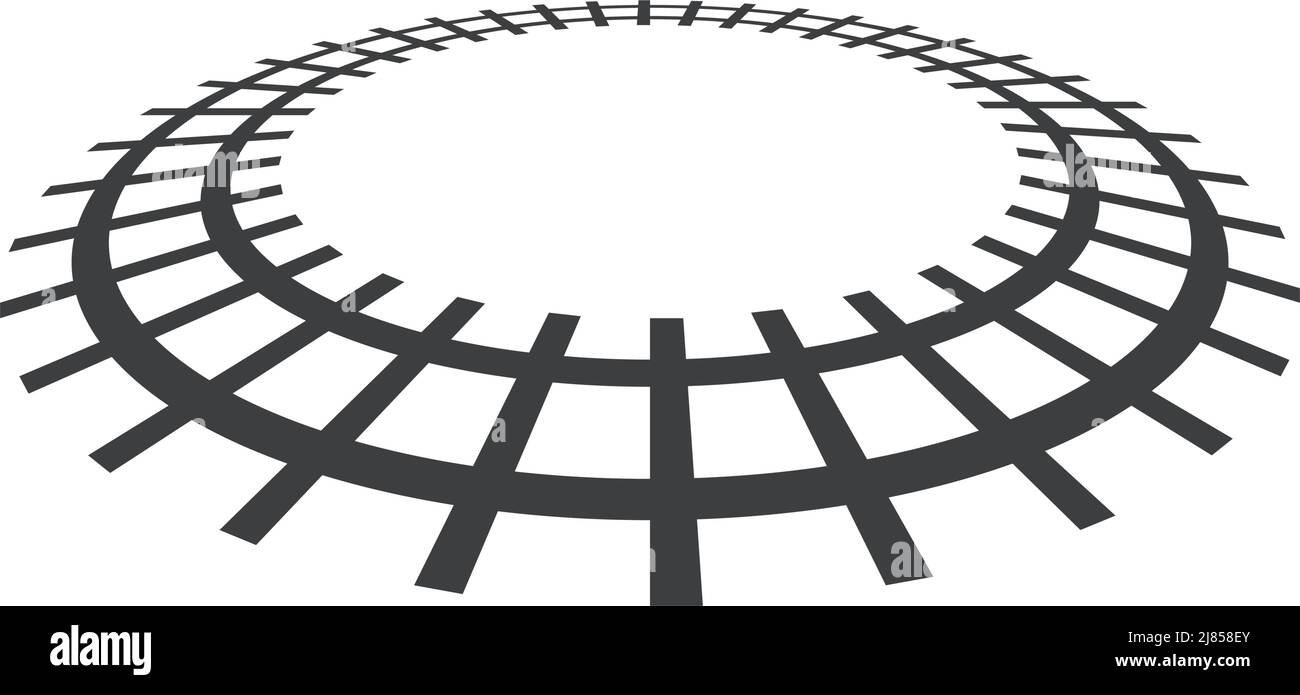 Icona della guida circolare. Una linea ferroviaria. Vettore modificabile. Illustrazione Vettoriale