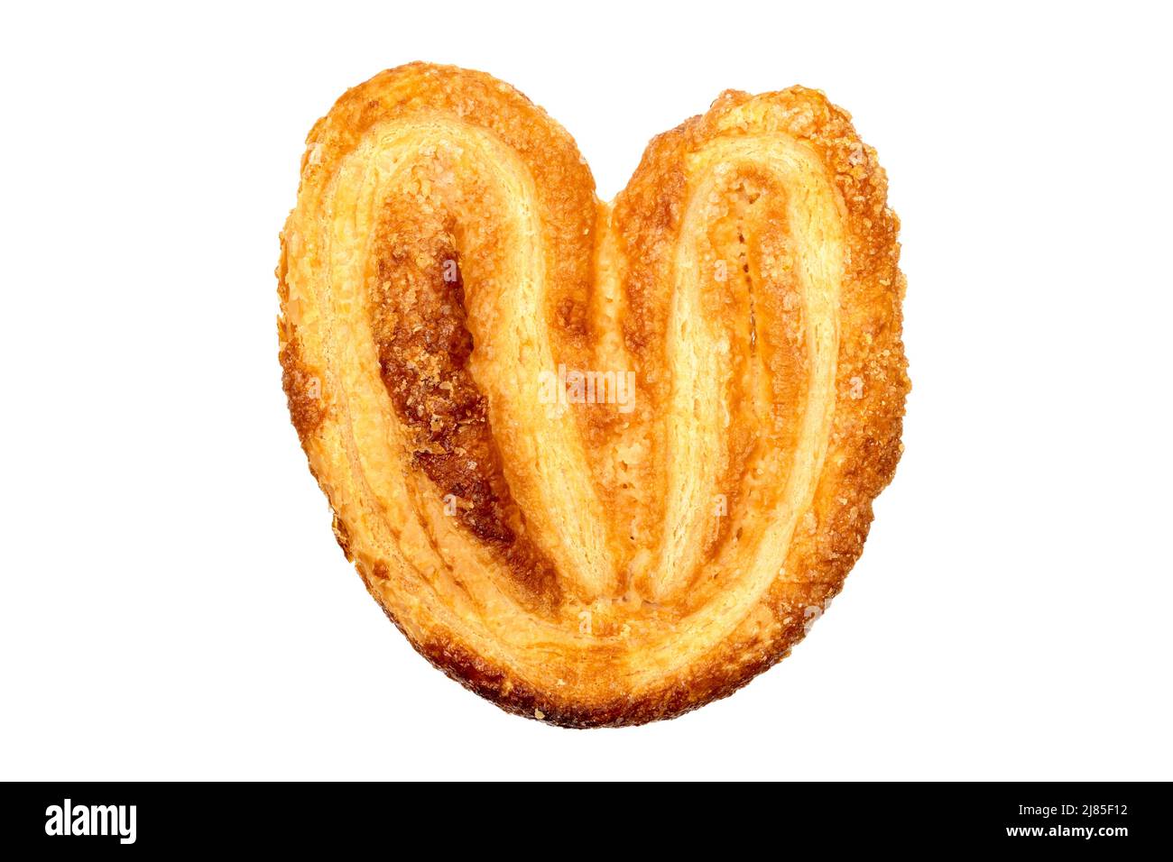Butterfly Puff Pastry o Palmier cookie isolato su sfondo bianco Foto Stock