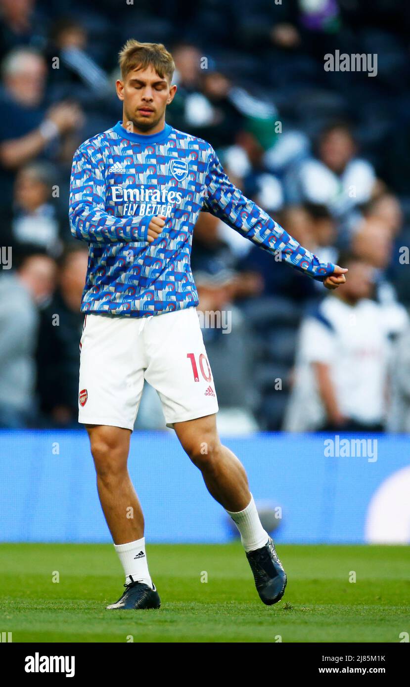 LONDRA, Inghilterra - MAGGIO 12: Emile Smith Rowe of Arsenal durante il riscaldamento pre-partita durante la Premier League tra Tottenham Hotspur e Arsenal a to Foto Stock