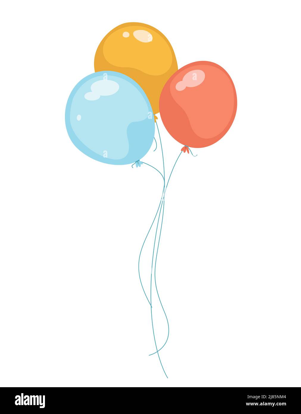 Bollature di colori diversi. Attributo festivo in stile cartone animato. Illustrazione Vettoriale