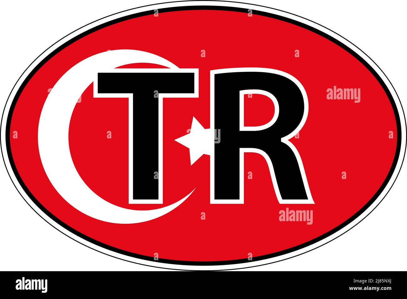Repubblica Turchia TR etichetta etichetta auto, targa internazionale Illustrazione Vettoriale