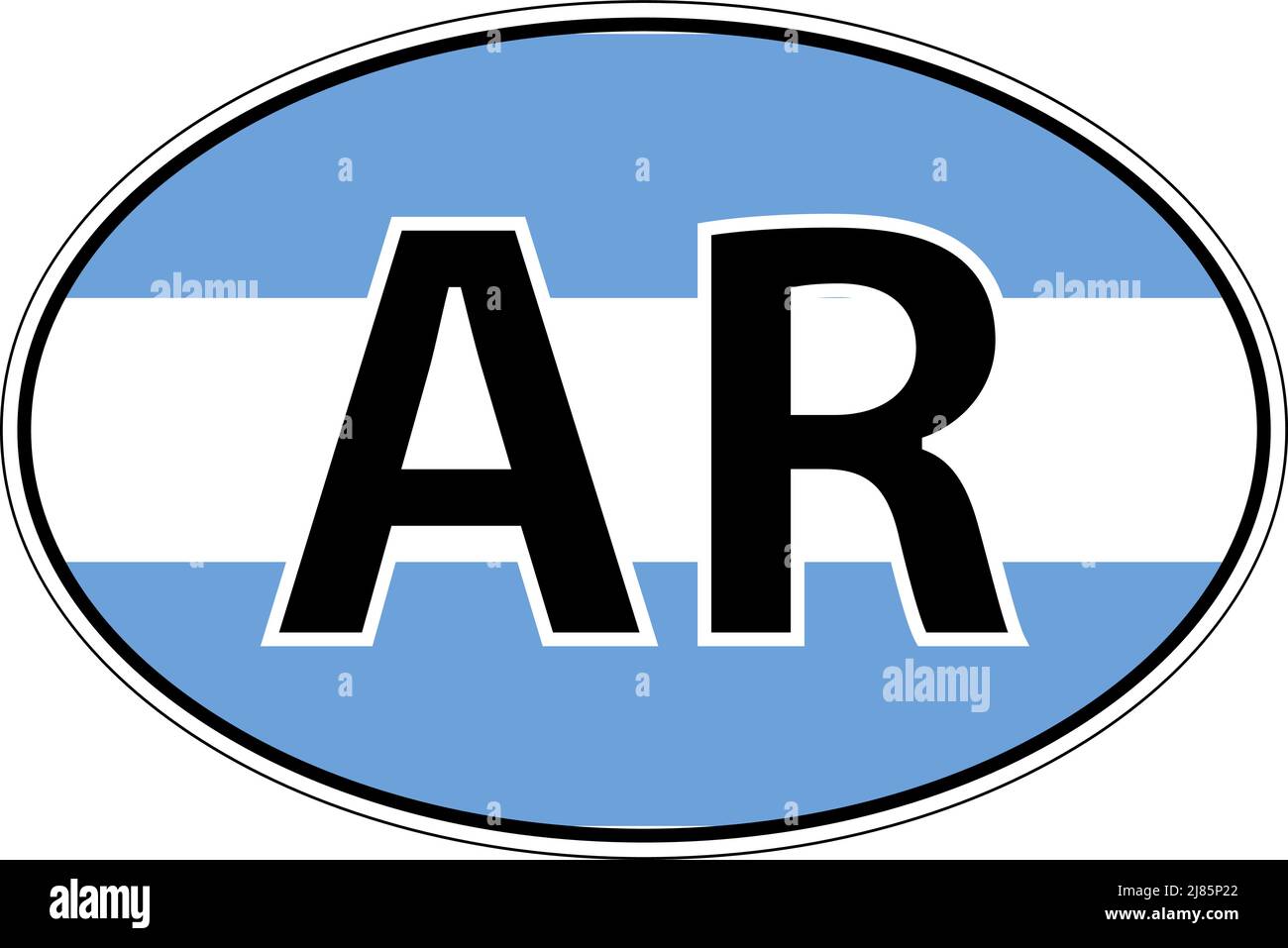 Argentina, Repubblica argentina etichetta di bandiera auto, targa internazionale Illustrazione Vettoriale