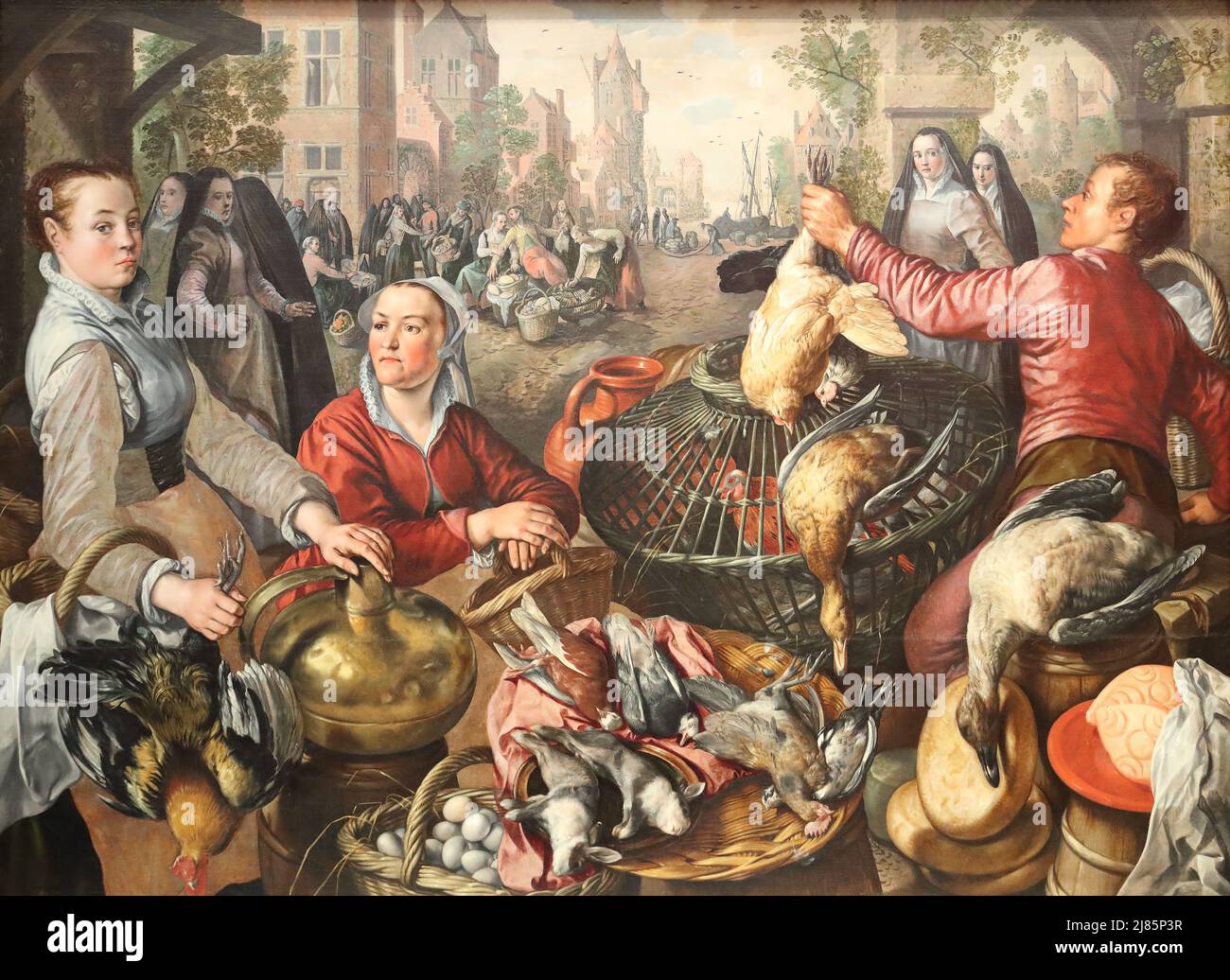 I quattro elementi: Air. Al da pittore rinascimentale fiammingo Joachim Beuckelaer National Gallery London, UK Foto Stock