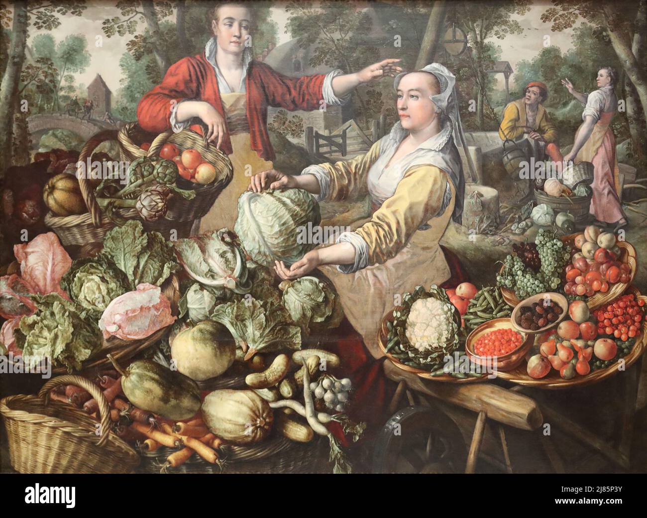 I quattro elementi: Terra. Al da pittore rinascimentale fiammingo Joachim Beuckelaer National Gallery London, UK Foto Stock