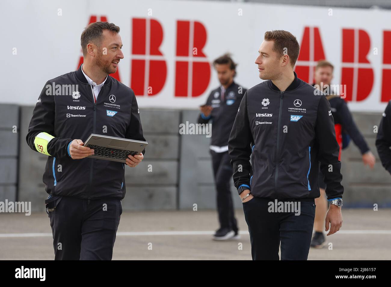 Berlino, Germania, 13/05/2022, VANDOORNE Stoffel (bel), Mercedes-EQ Silver Arrow 02, ritratto durante l'ePrix di Berlino 2022, incontro 5th del Campionato del mondo di Formula e ABB FIA 2021-22, sul circuito Tempelhof Airport Street dal 13 al 15 maggio, a Berlino - Foto: FR..d..ric le Floch/DPPI/LiveMedia Foto Stock