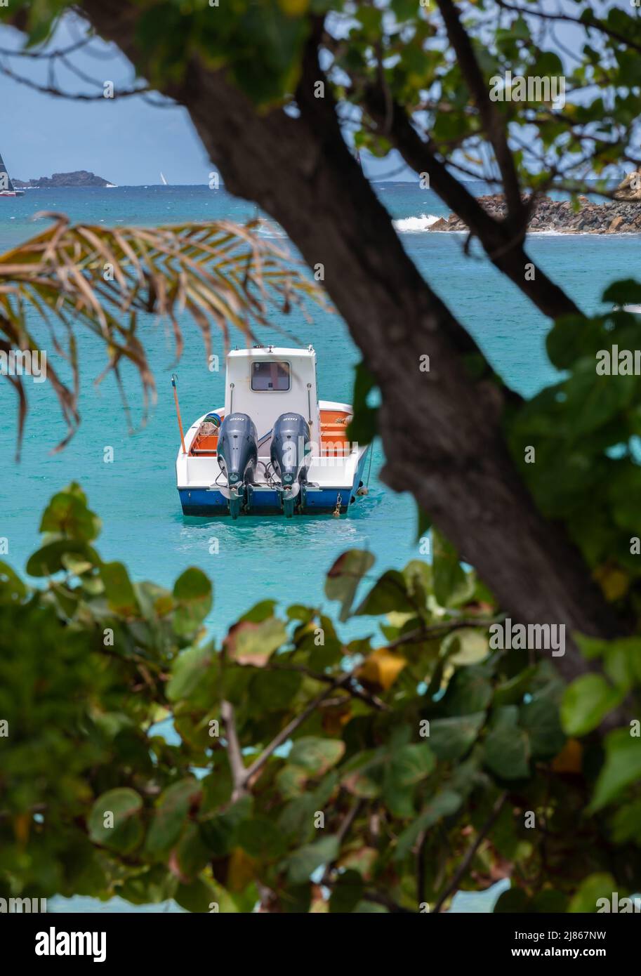 Spiaggia e costa di Saint Barthélemy, Caraibi francesi Foto Stock