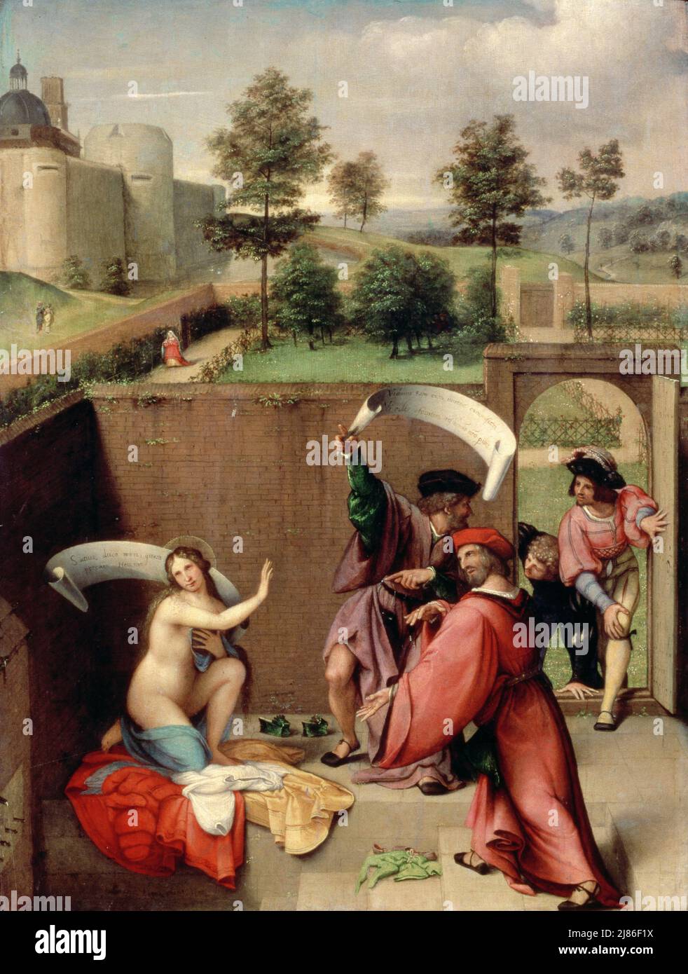 Trompe l'oeil di un manoscritto aperto della Scuola tedesca, (17th sec.); Galleria degli Uffizi, Firenze, Toscana, Italia; tedesco, fuori copyright. Foto Stock