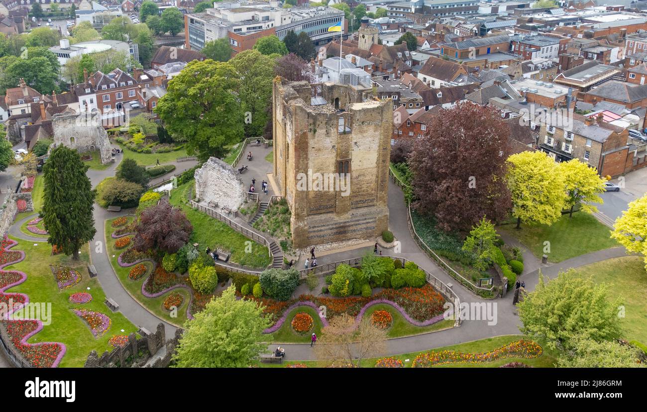 Veduta aerea del Castello di Guilford, Surrey, Inghilterra Foto Stock