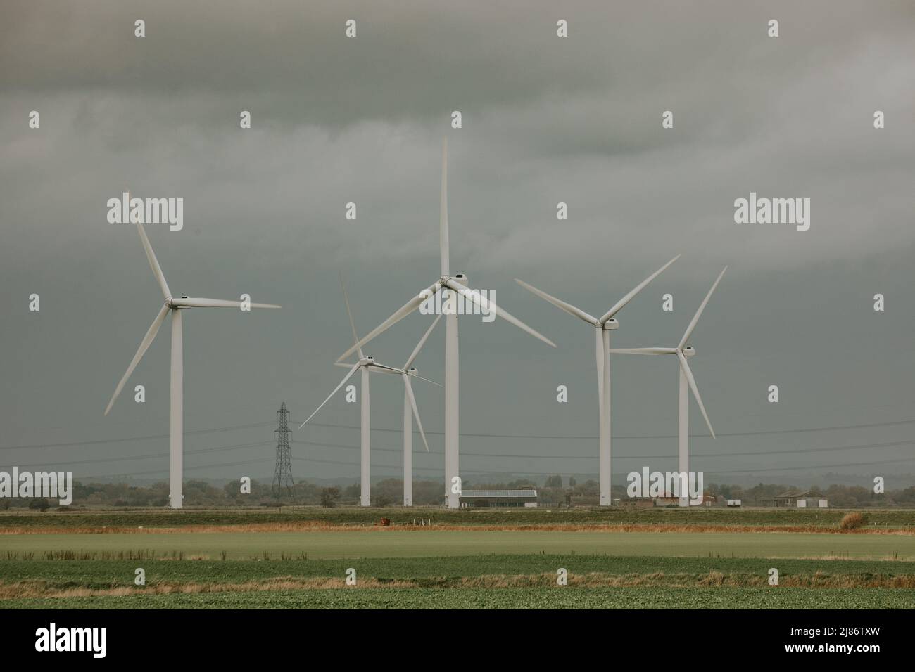 Little Cheyne Court Wind Farm, Kent, Regno Unito Foto Stock
