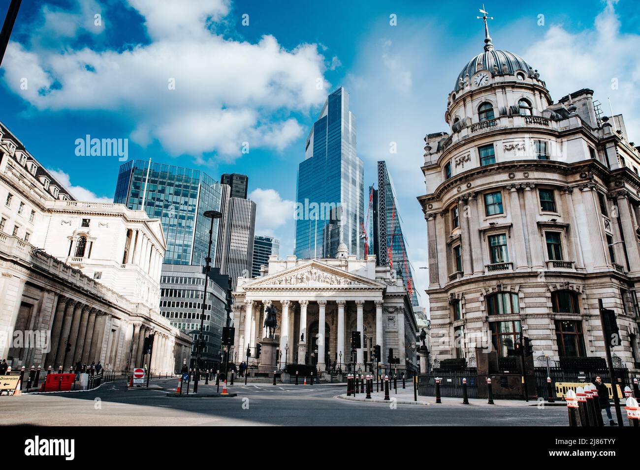 Bank, Londra, vuota durante il Covid-19 Pandemic nel febbraio 2021 Foto Stock