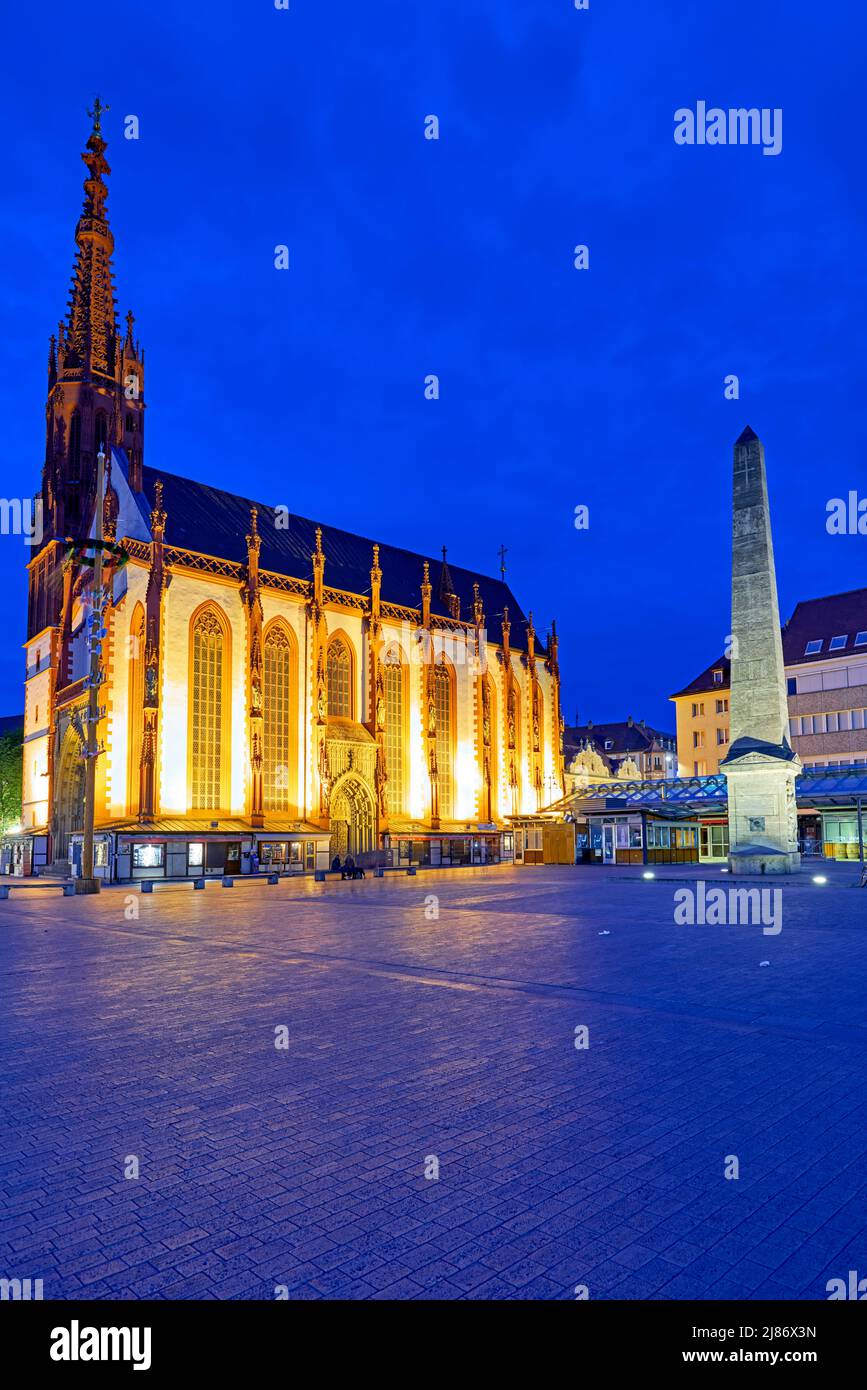 Germania Baviera strada Romantica. Wurzburg. Cappella Marienkapelle Maria Foto Stock