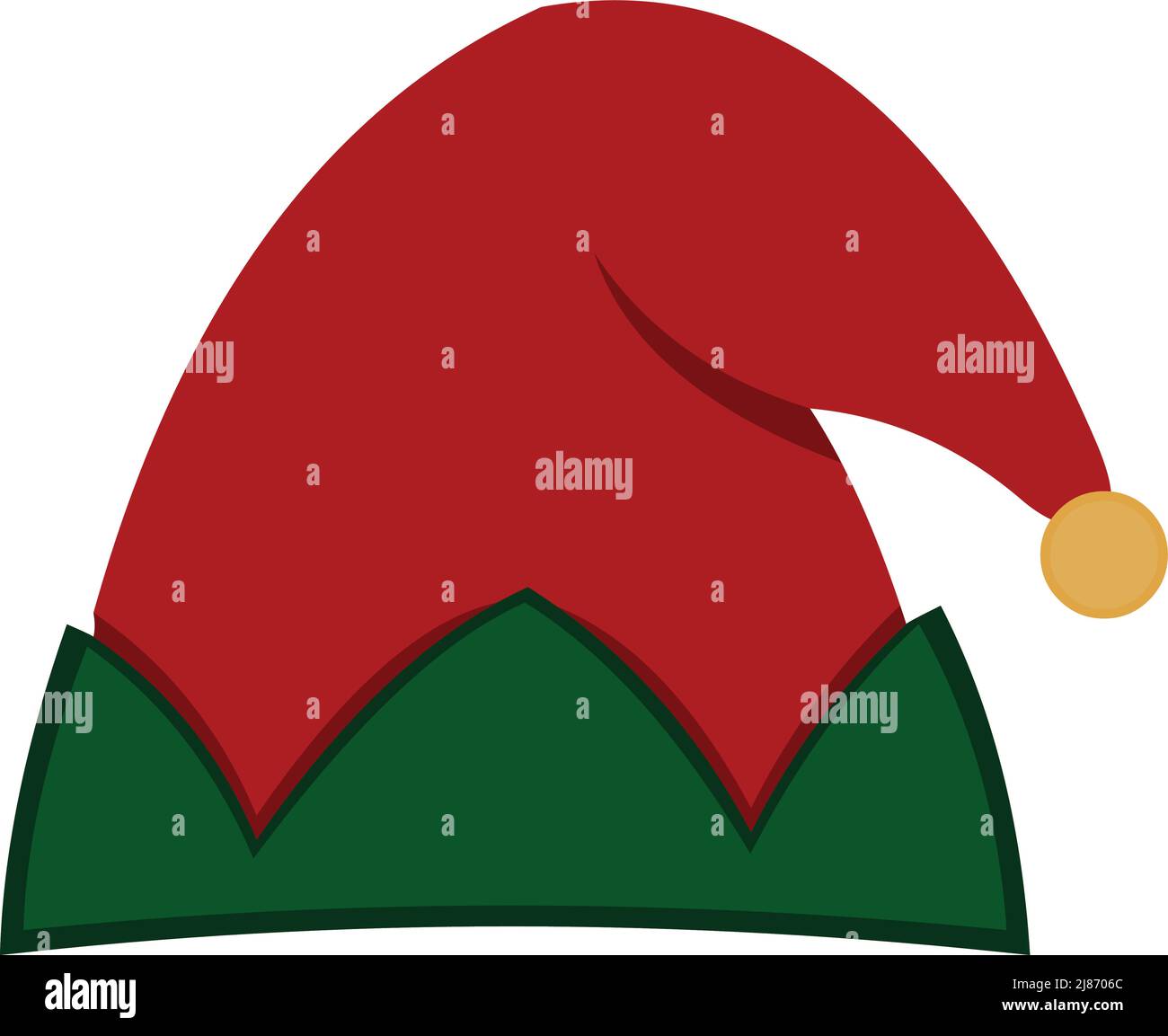 Illustrazione vettoriale di un elfo di natale cappello Illustrazione Vettoriale