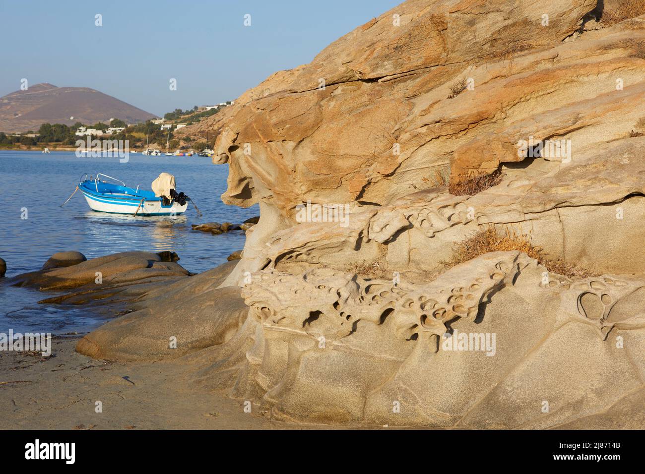 Spiaggia di Kolymbithres, Paros, Isole Cicladi, Grecia Foto Stock