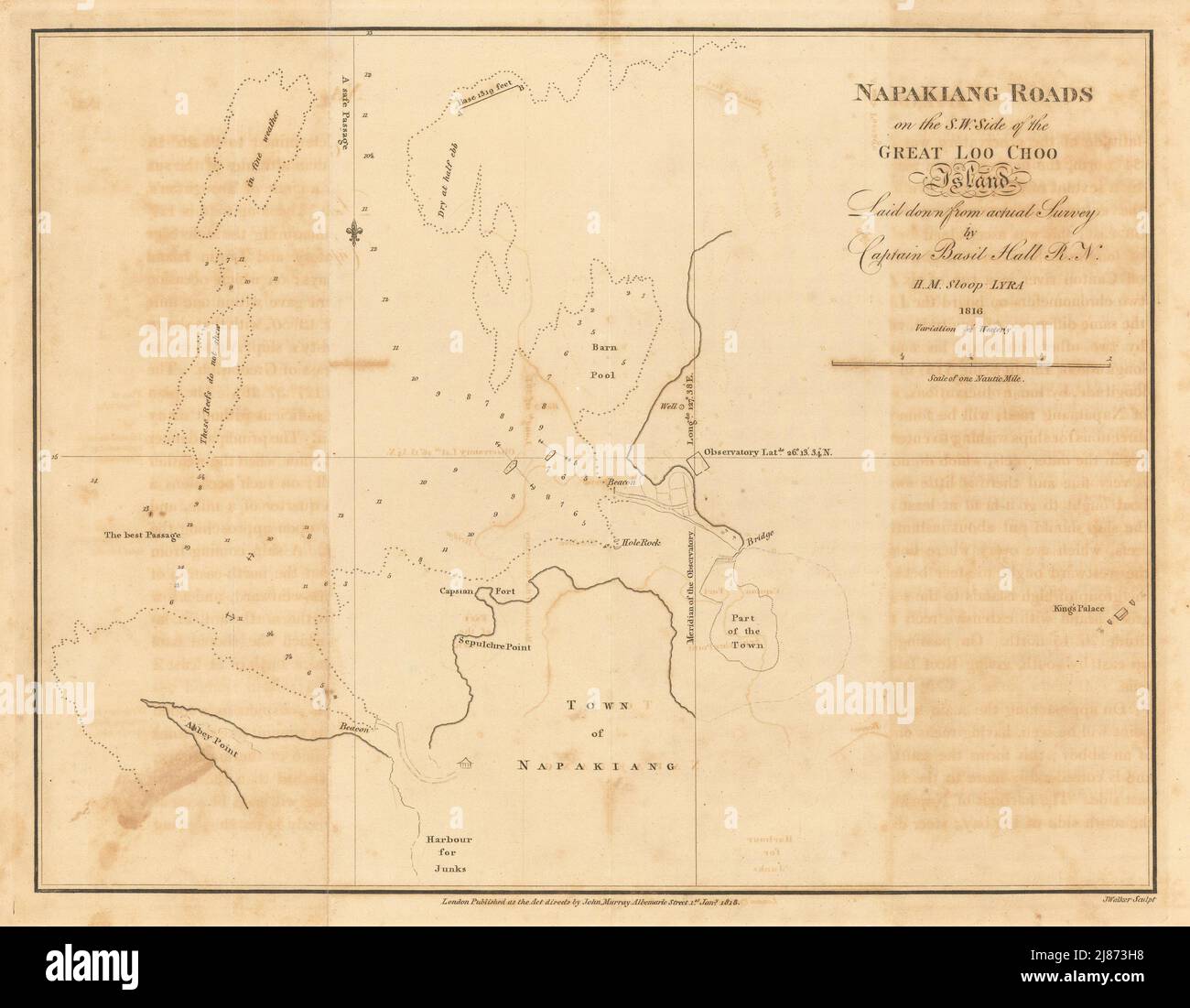 Napakiang strade su… L'isola di Great Loo Choo. Naha, Okinawa. MAPPA DEL PADIGLIONE 1818 Foto Stock
