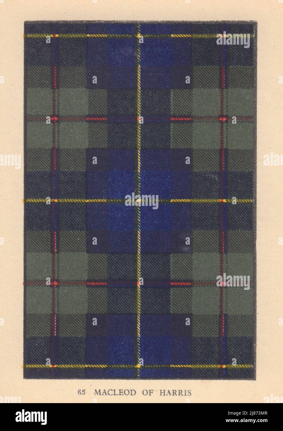 MacLeod di Harris [e Dunvegan]. Scozzese Clan Tartan. PICCOLO 8x11,5 cm 1937 Foto Stock