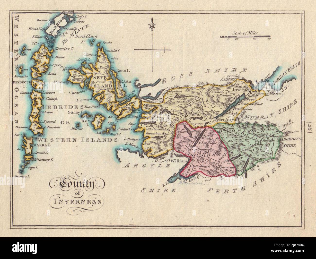 Contea di Inverness. Inverness-shire. BAYER / ARMSTRONG 1794 vecchia mappa antica Foto Stock