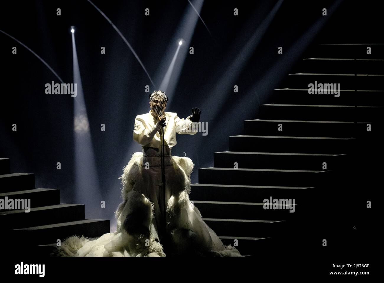 Torino, Italia. 13th maggio 2022. 2022-05-13 15:06:56 TORINO - Sheldon Riley dall'Australia durante la prova di vestito della finale del Concorso di canzoni di Eurovisione. ANP SANDER KING netherlands out - belgium out Credit: ANP/Alamy Live News Foto Stock