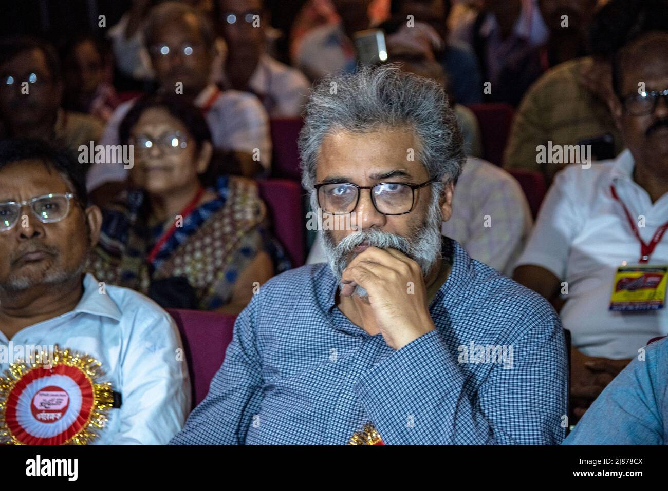 Dipankar Bhattacharya (dicembre 1960), segretario generale nazionale del Partito Comunista dell'India (marxista-leninista) Liberazione. Diverso momento della Conferenza di Stato da parte del Partito Comunista dell'India (marxista-leninista). Il Partito Comunista dell'India (Marxista-leninista.CPI ML) ha organizzato una Conferenza di Stato del 12th presso il Centro Gioventù di Stato che si svolgerà fino al 15th maggio 2022 per cercare la via d'uscita contro il regime fascista e comunale del BJP ha guidato il governo centrale e la democrazia disinvestimento del governo guidato da TMC (secondo il loro parere). (Foto di Amlan Biswas/Pacific Press) Foto Stock