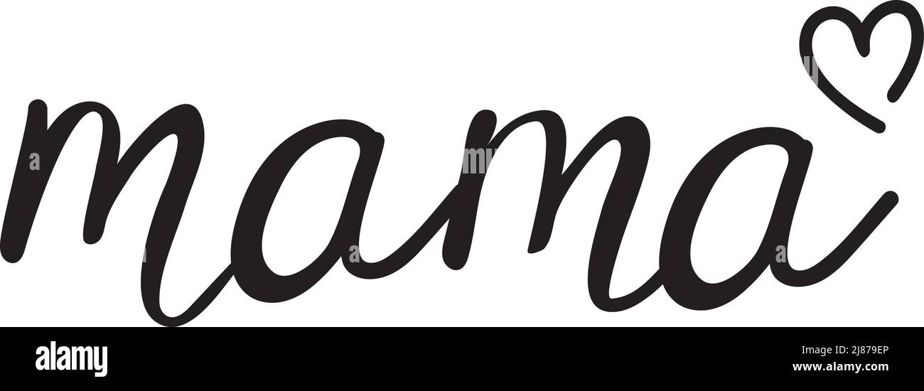 illustrazione vettoriale di un testo scritto a mano, mama. Illustrazione Vettoriale