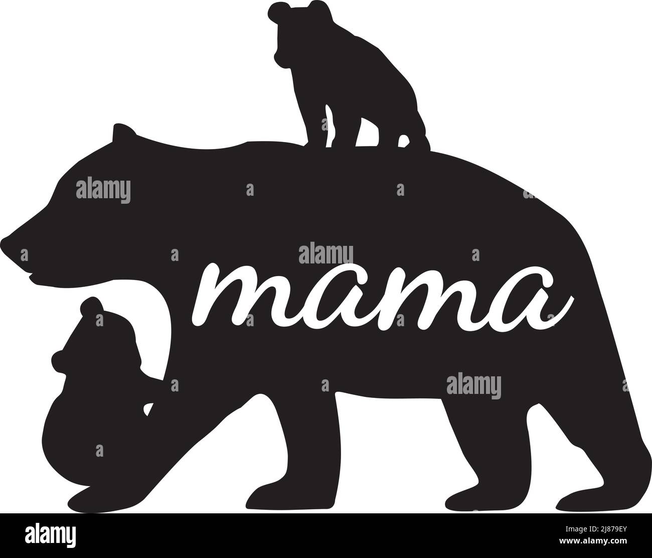 illustrazione vettoriale di un orso della mama con i cubetti dell'orso. Illustrazione Vettoriale